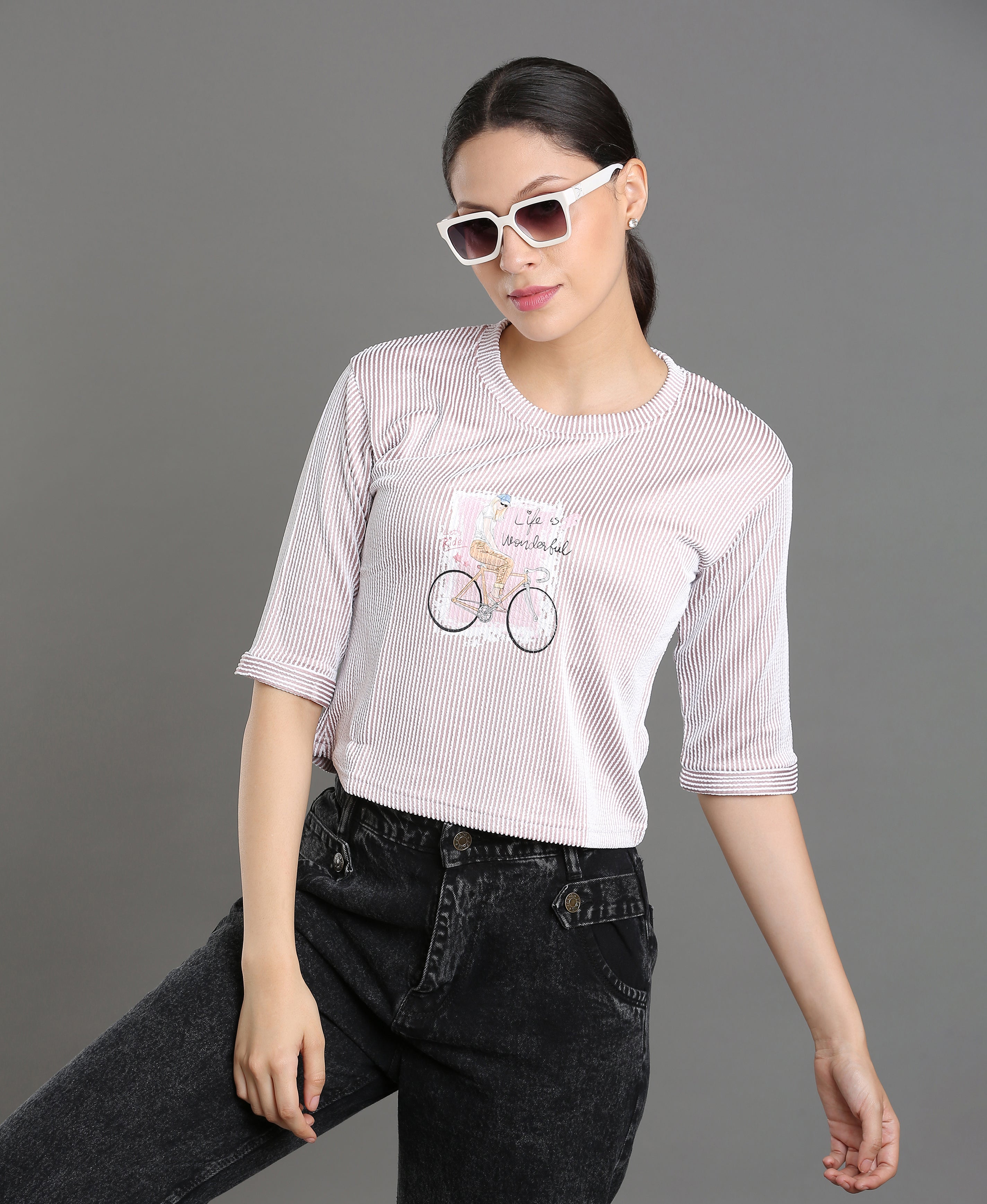 Pink Blush Knit Slim Tee