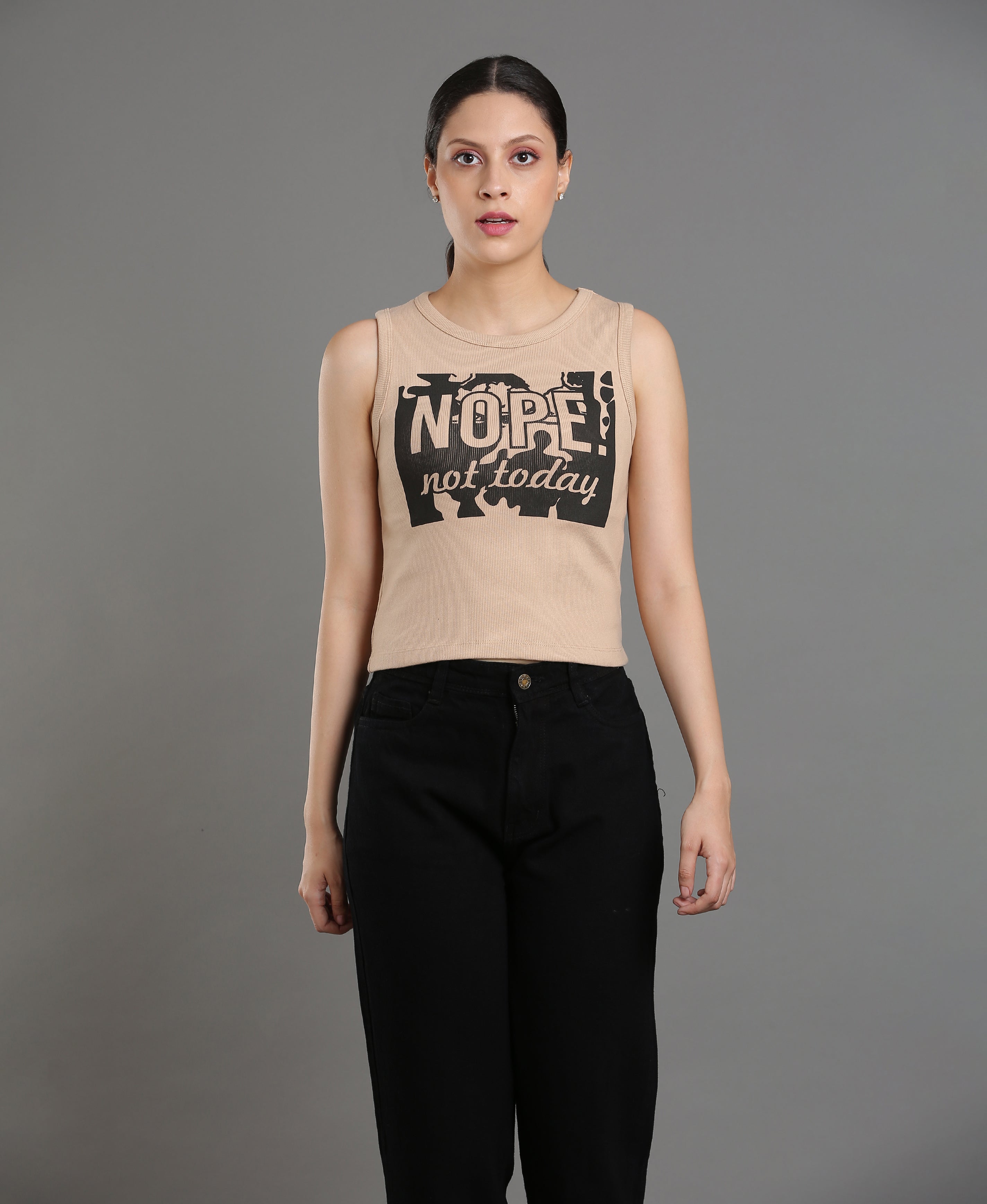 Blush Print Rib Knit Crop Top