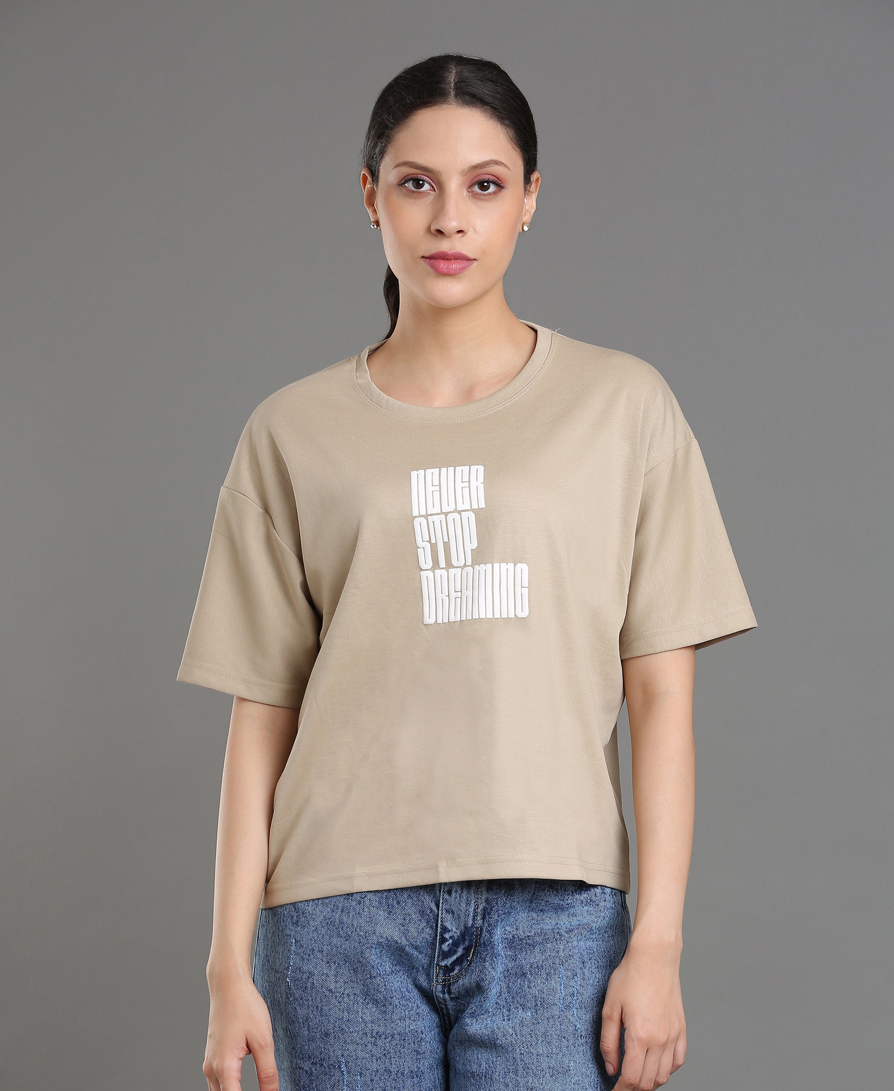 Cream Matty Oversize Tee