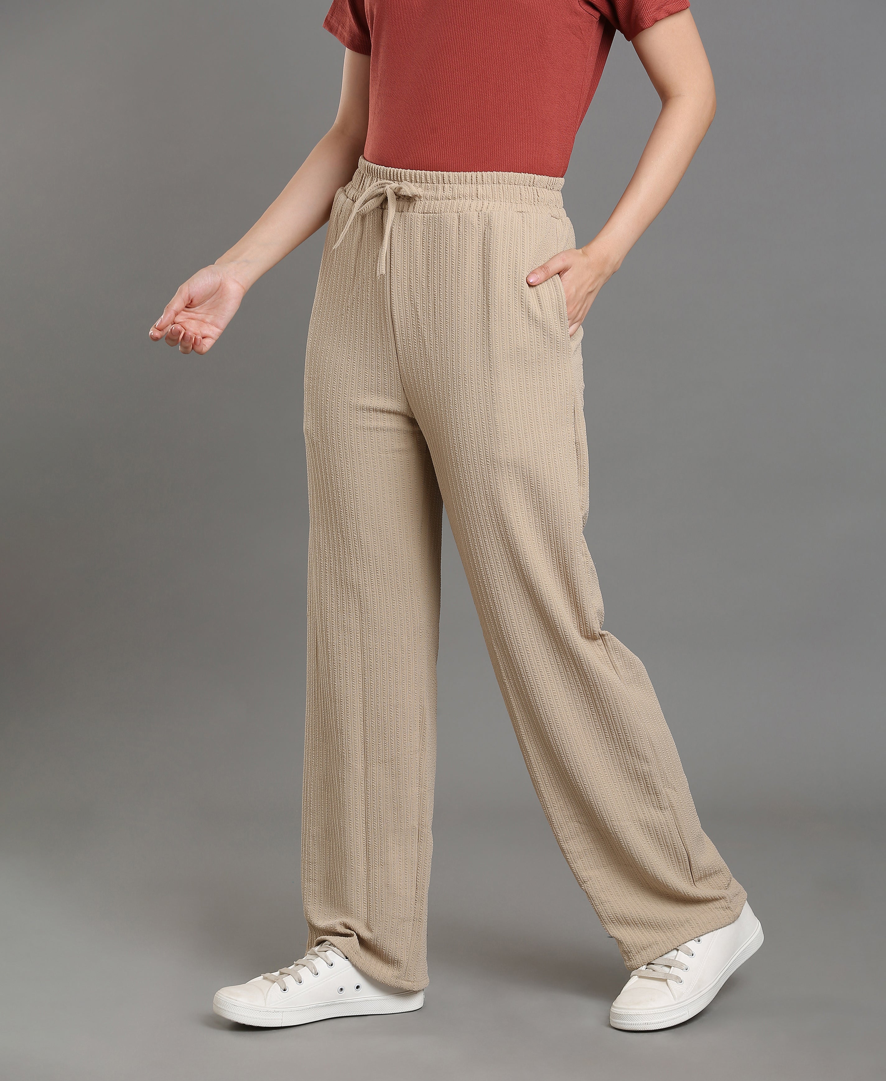 Sandstone Chic Straight Pants