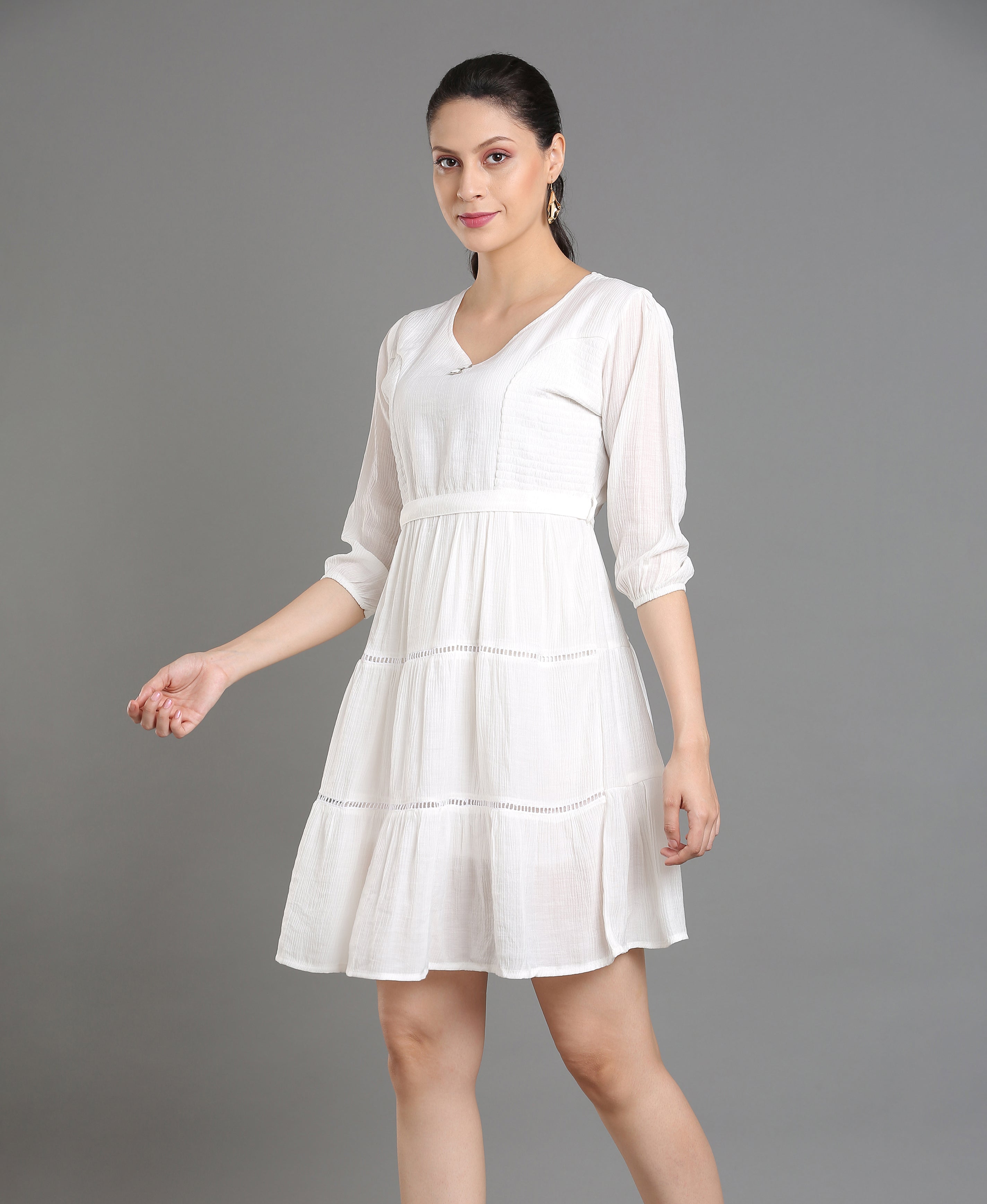 Ivory Flare Sweetheart Dress