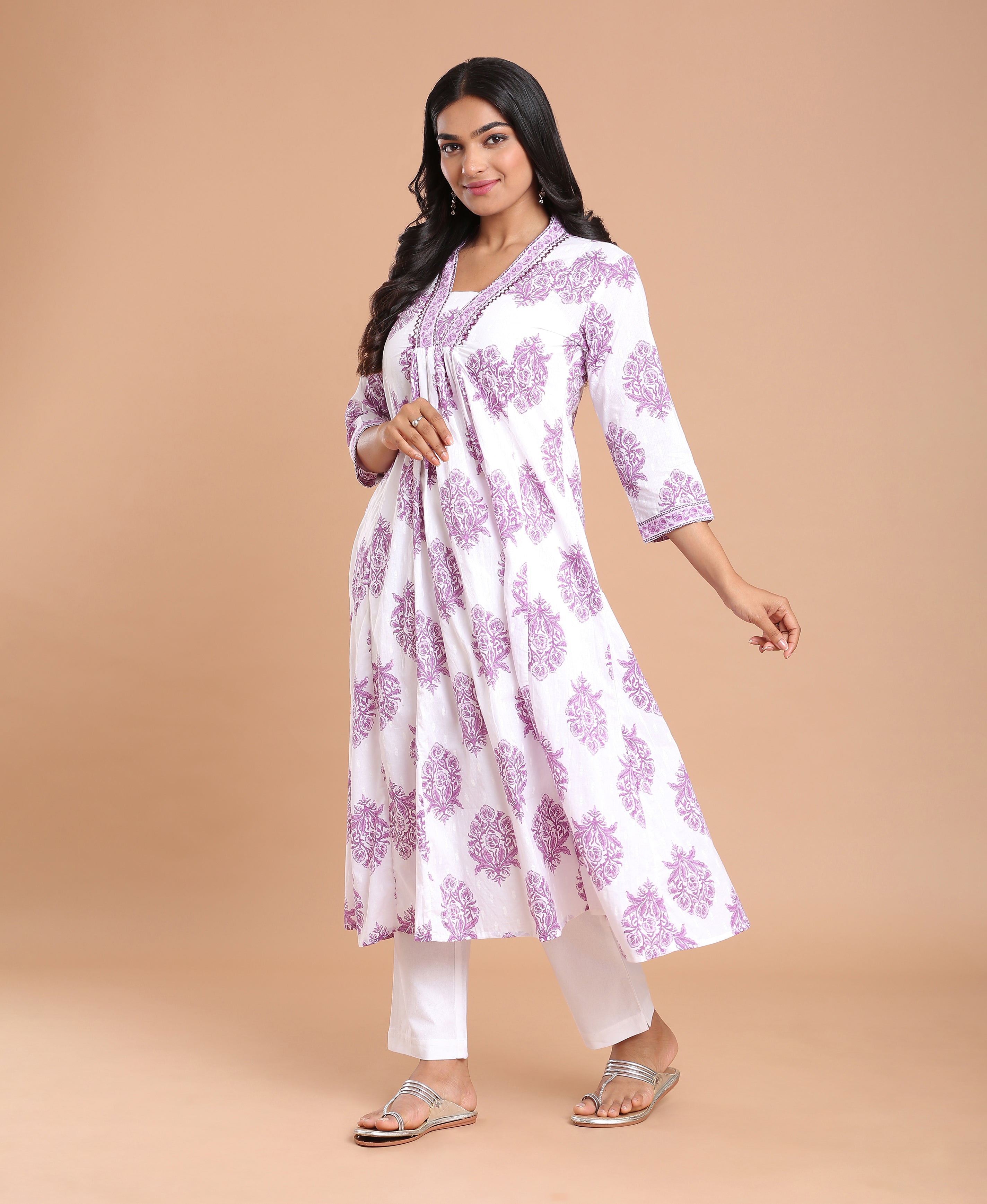 Orchid Bloom Flared Kurti