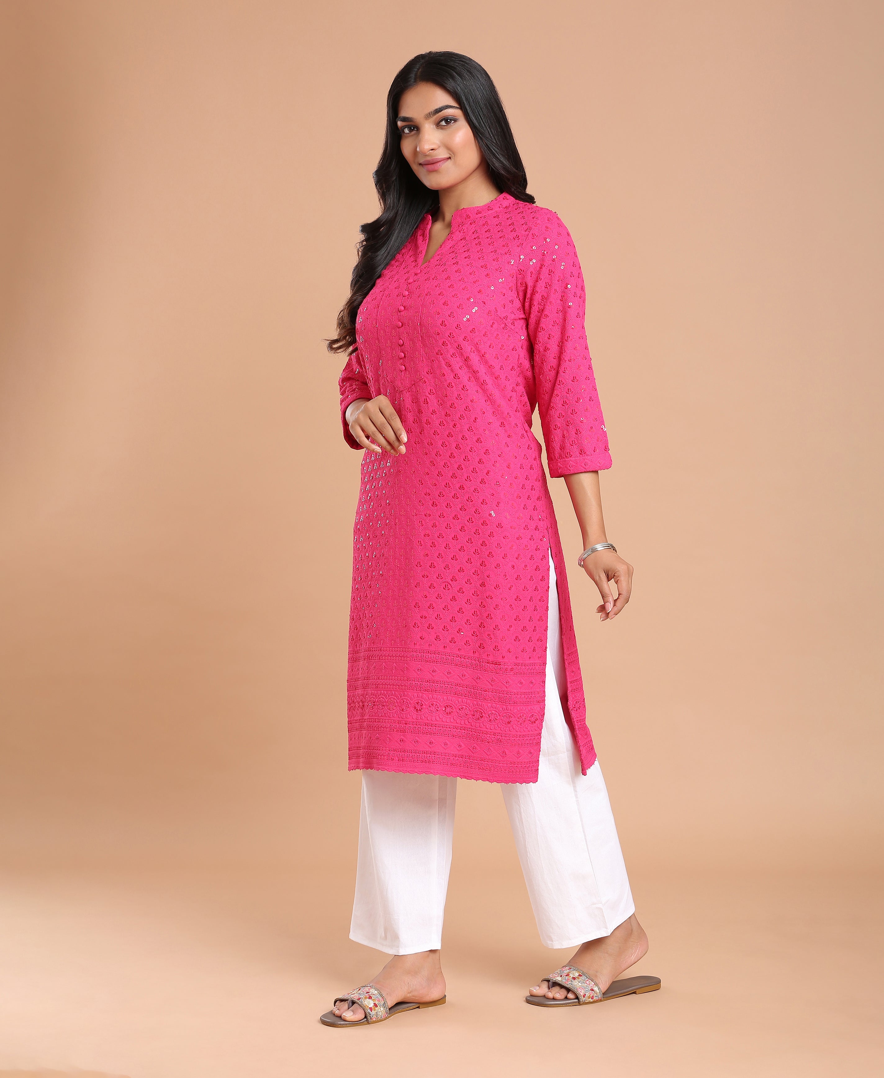 Magenta Grace Rayon Kurti