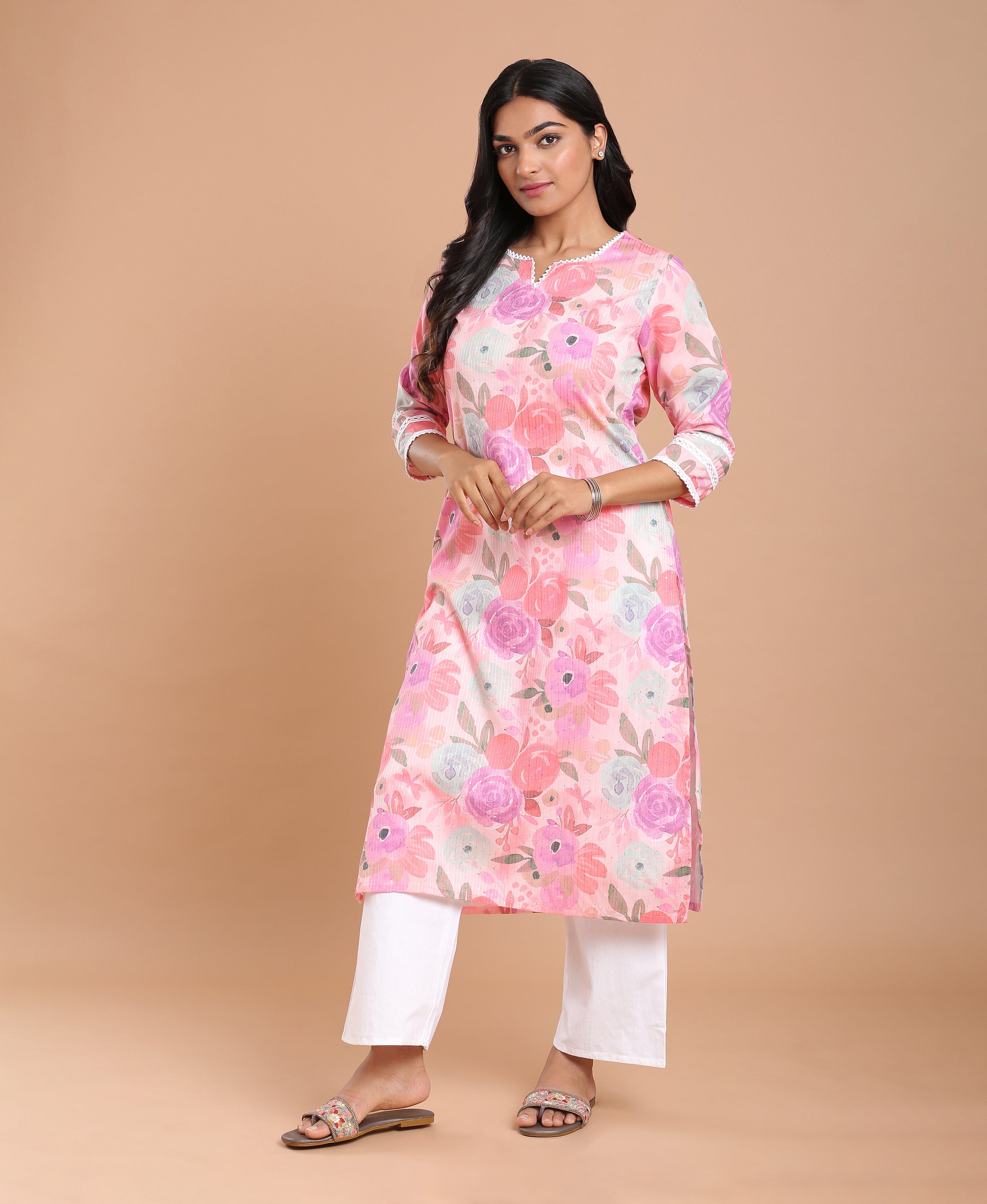 Multi Digital Bloom Rayon Kurti