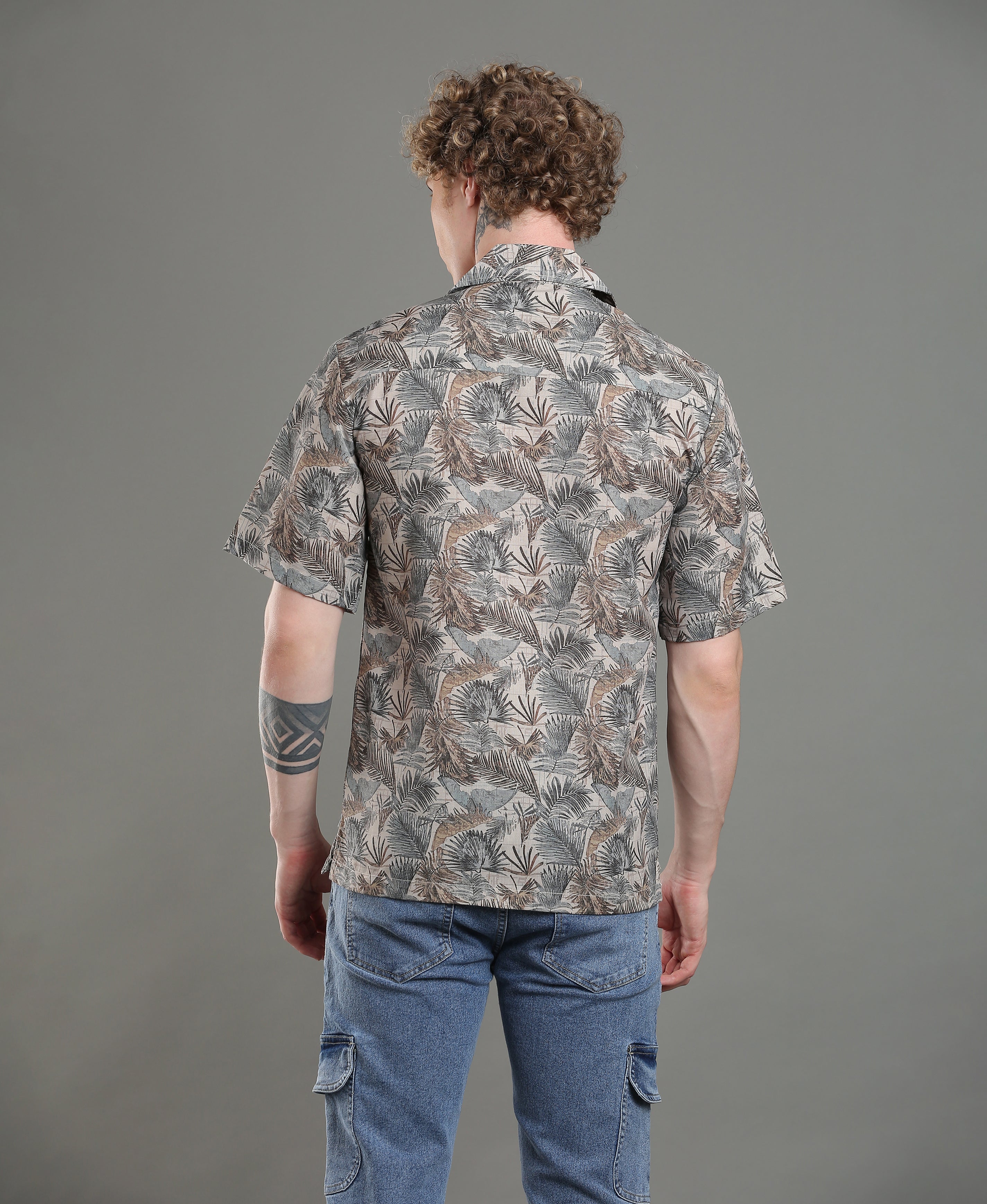 Lagoon Bloom Linen Cuban Shirt