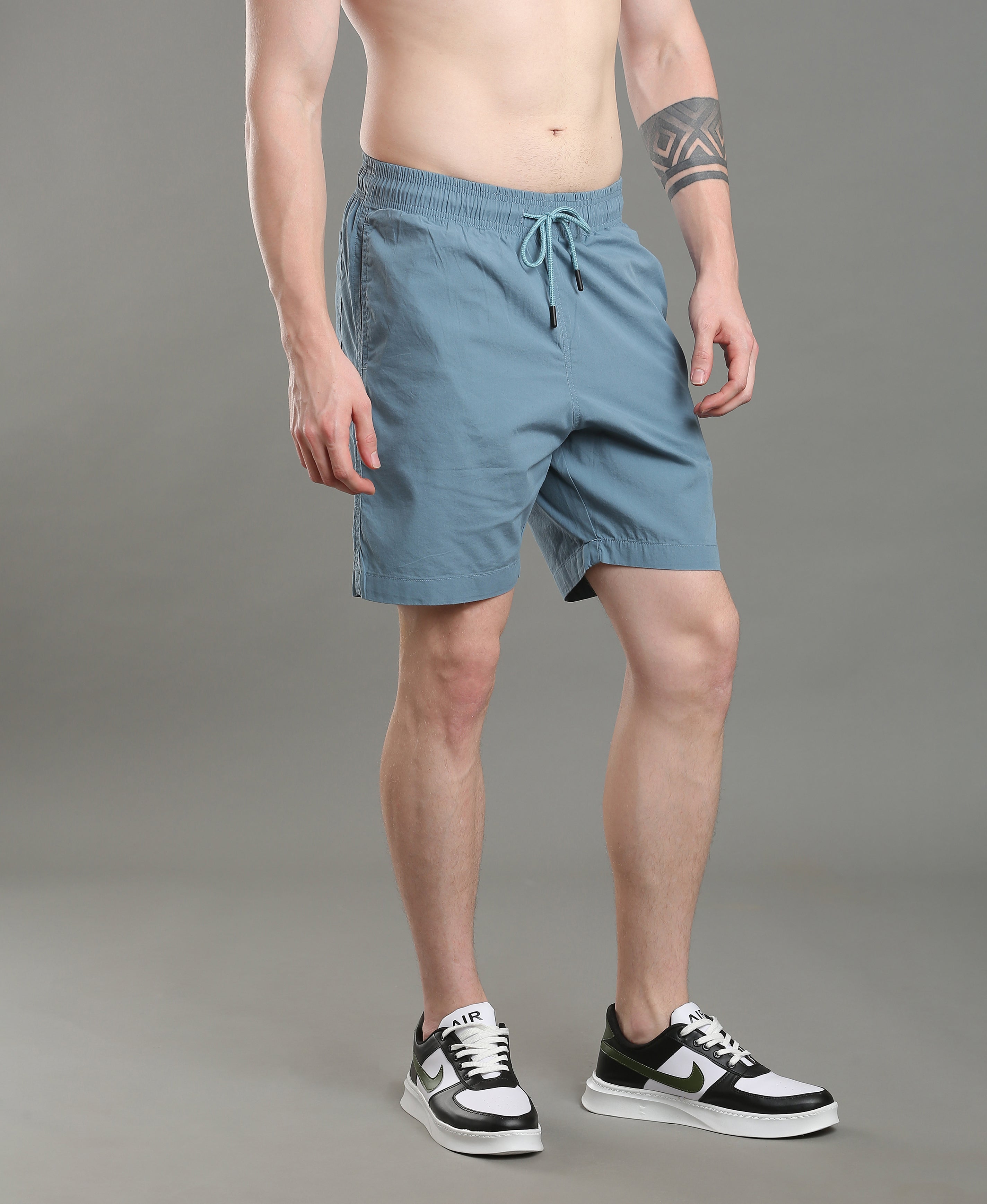 Teal Tide Cotton Shorts