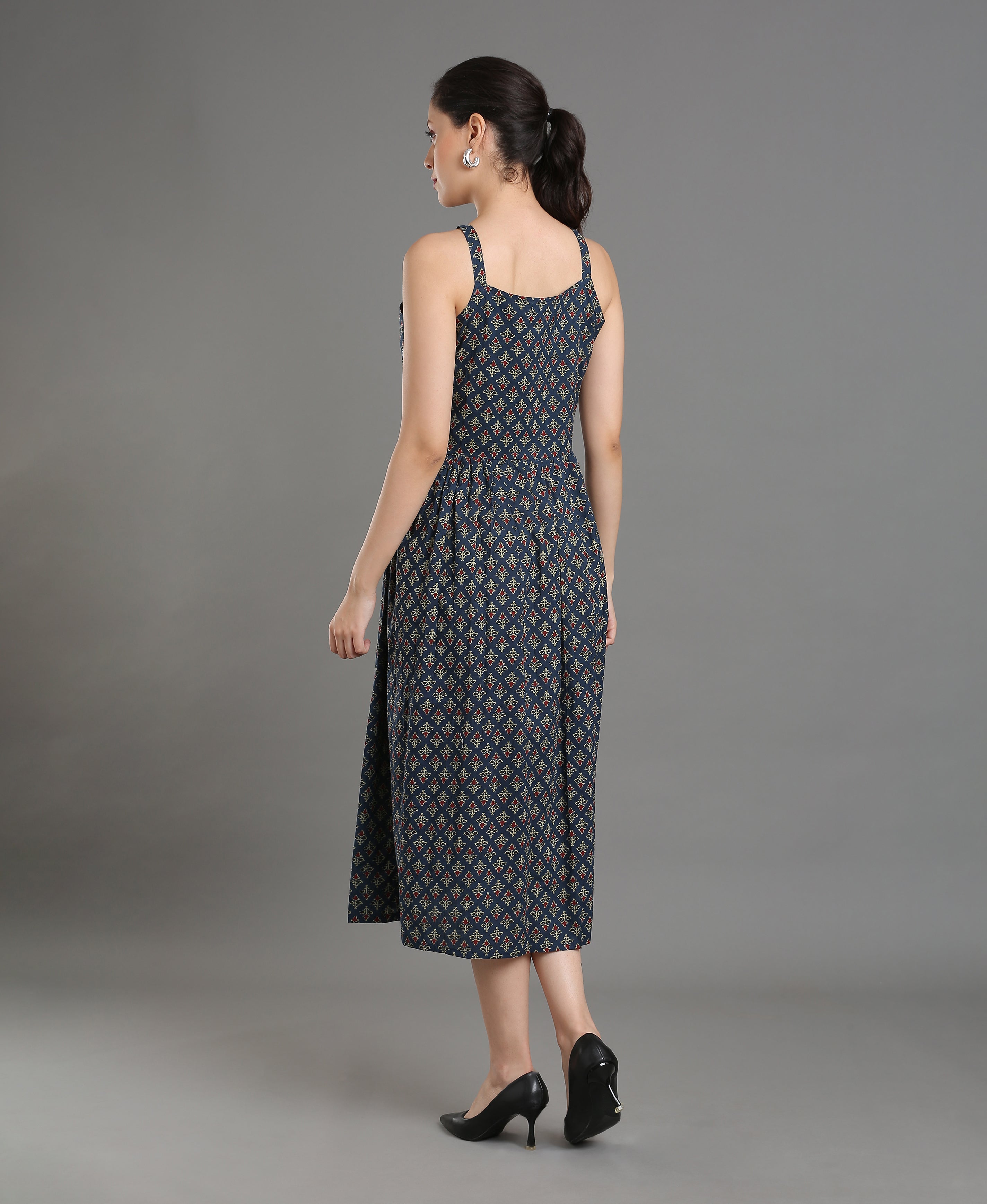 Midnight Cotton Spaghetti Dress