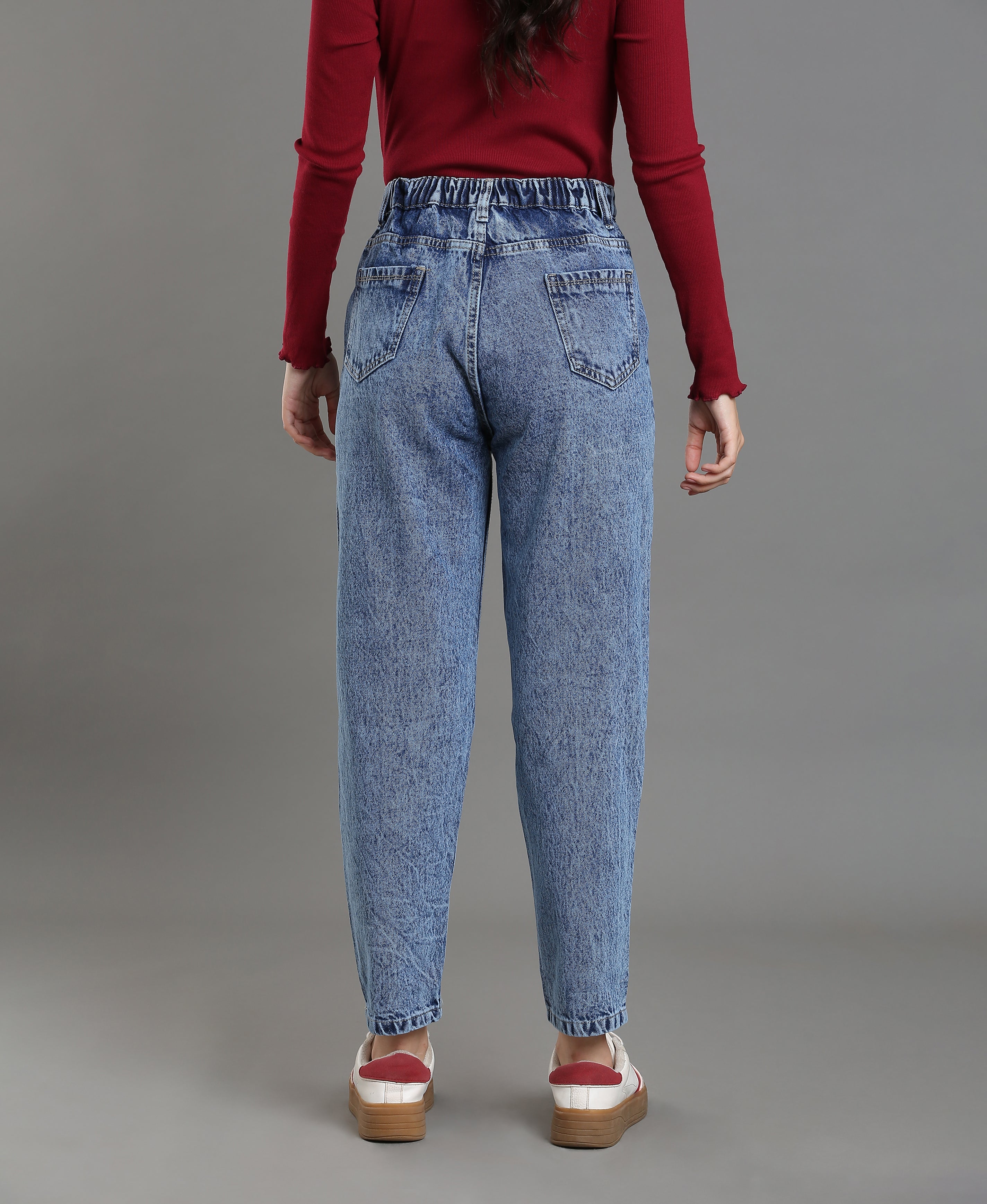 Stonewash Ribbed Denim Jean