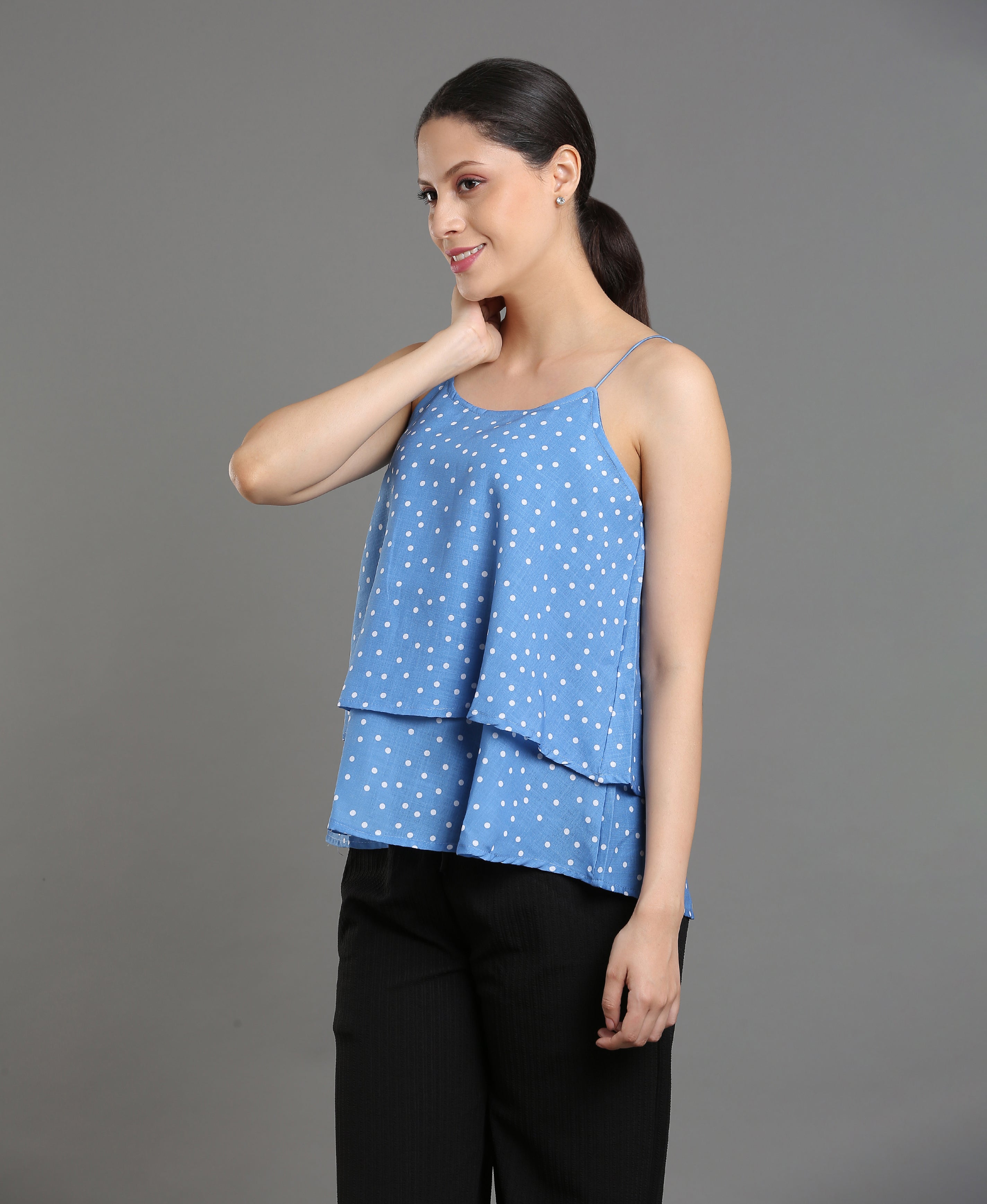 Sky Dot Georgette Top