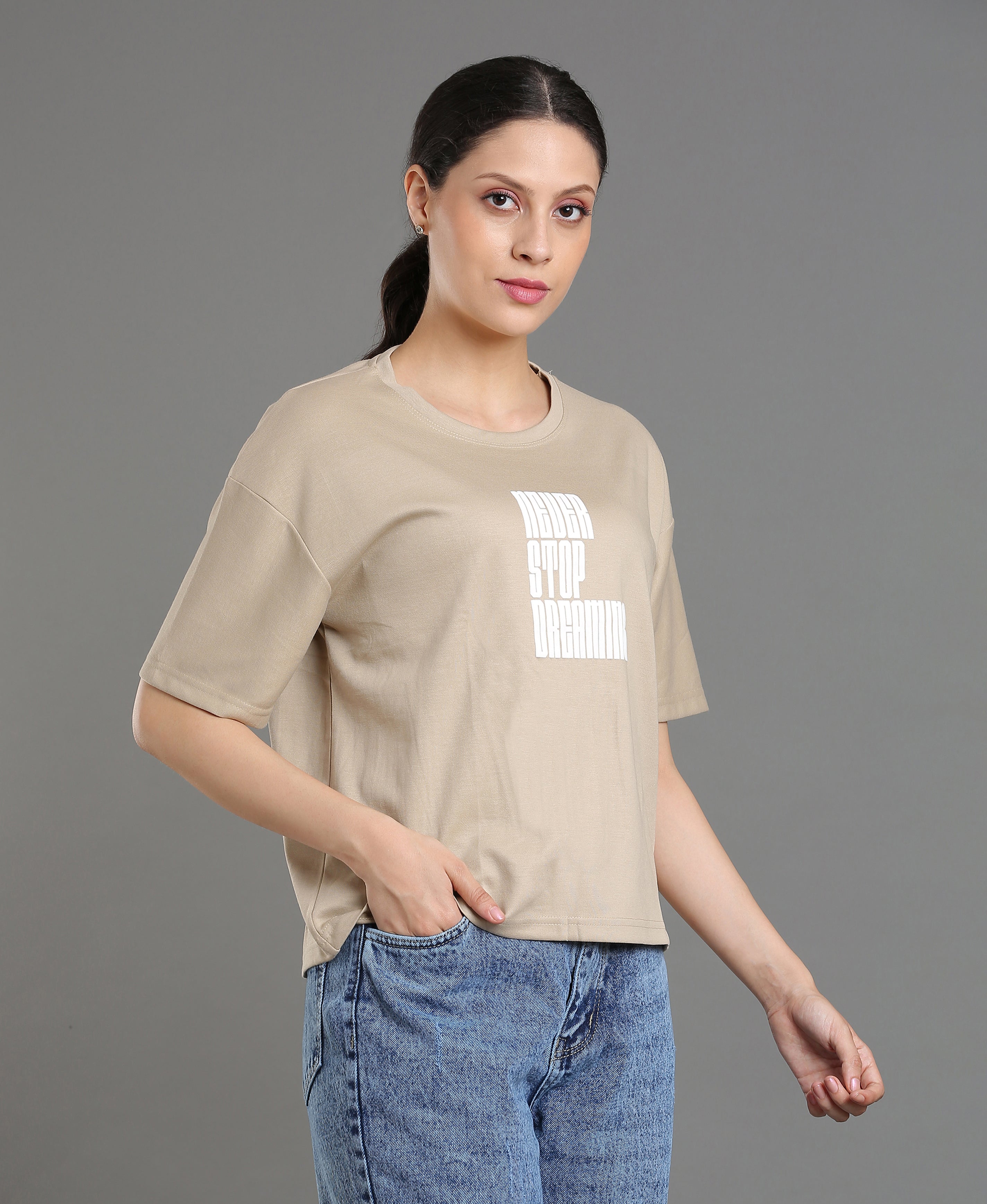 Cream Matty Oversize Tee