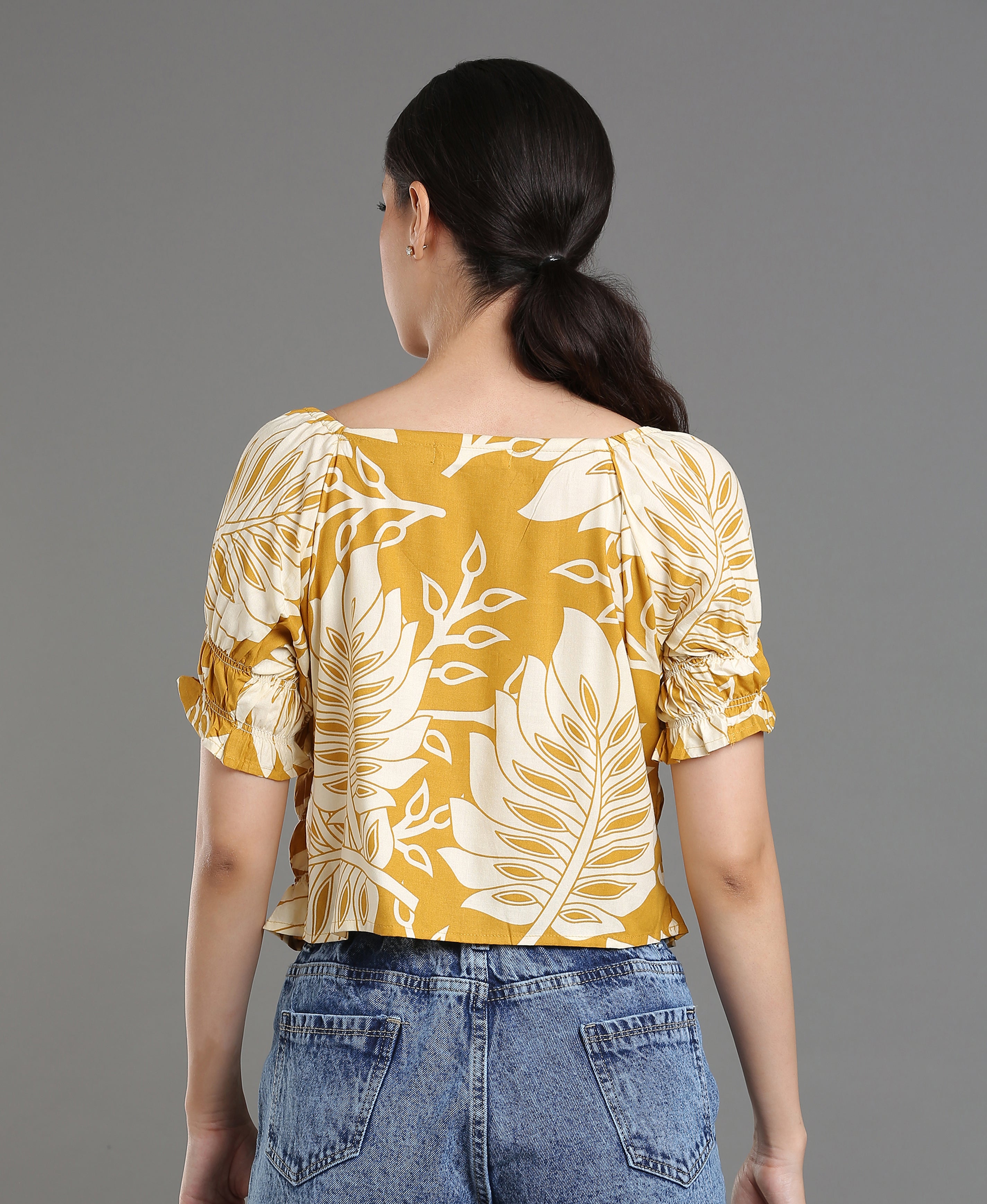 Sun Bloom Viscose Crop Top
