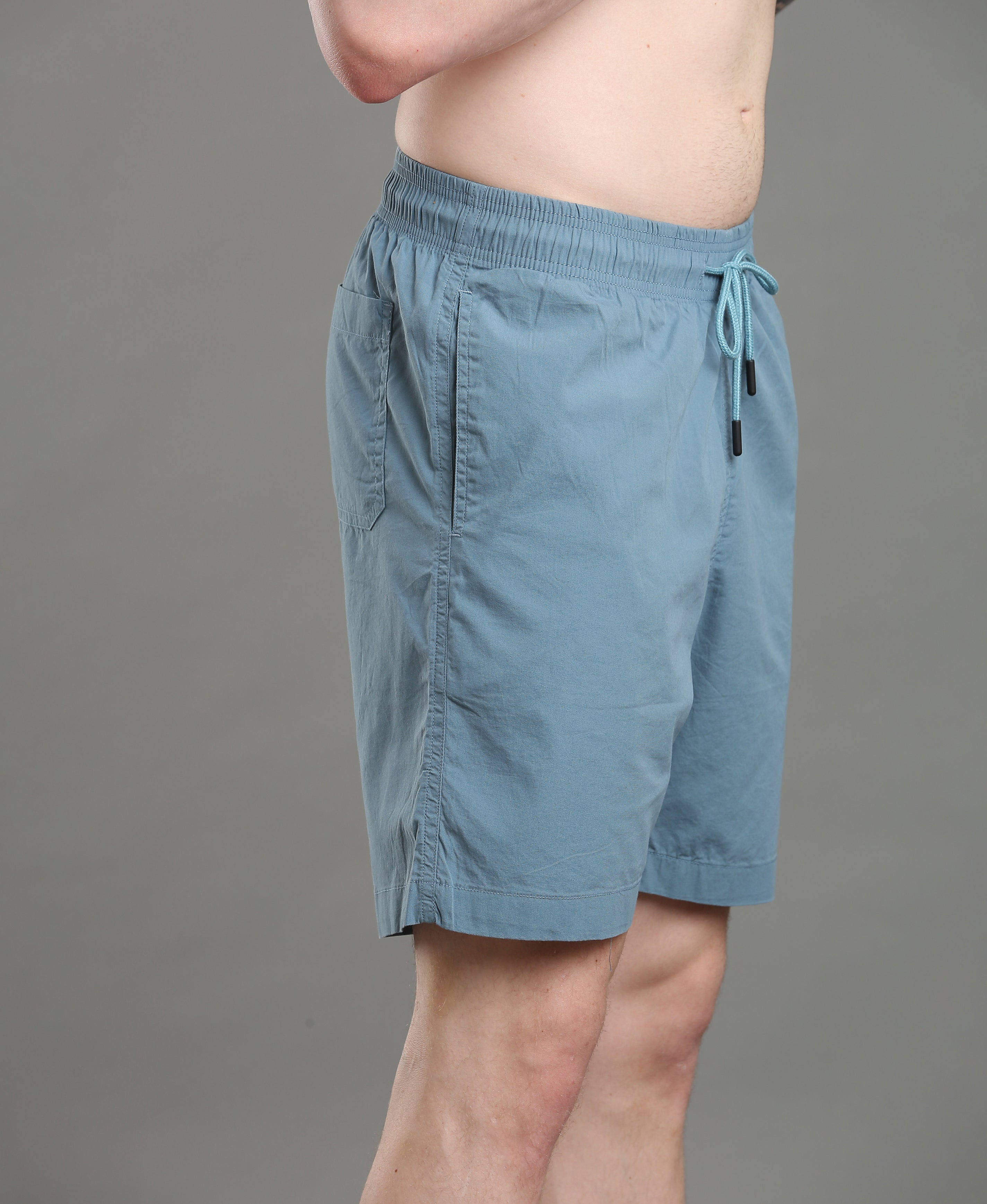 Teal Tide Cotton Shorts