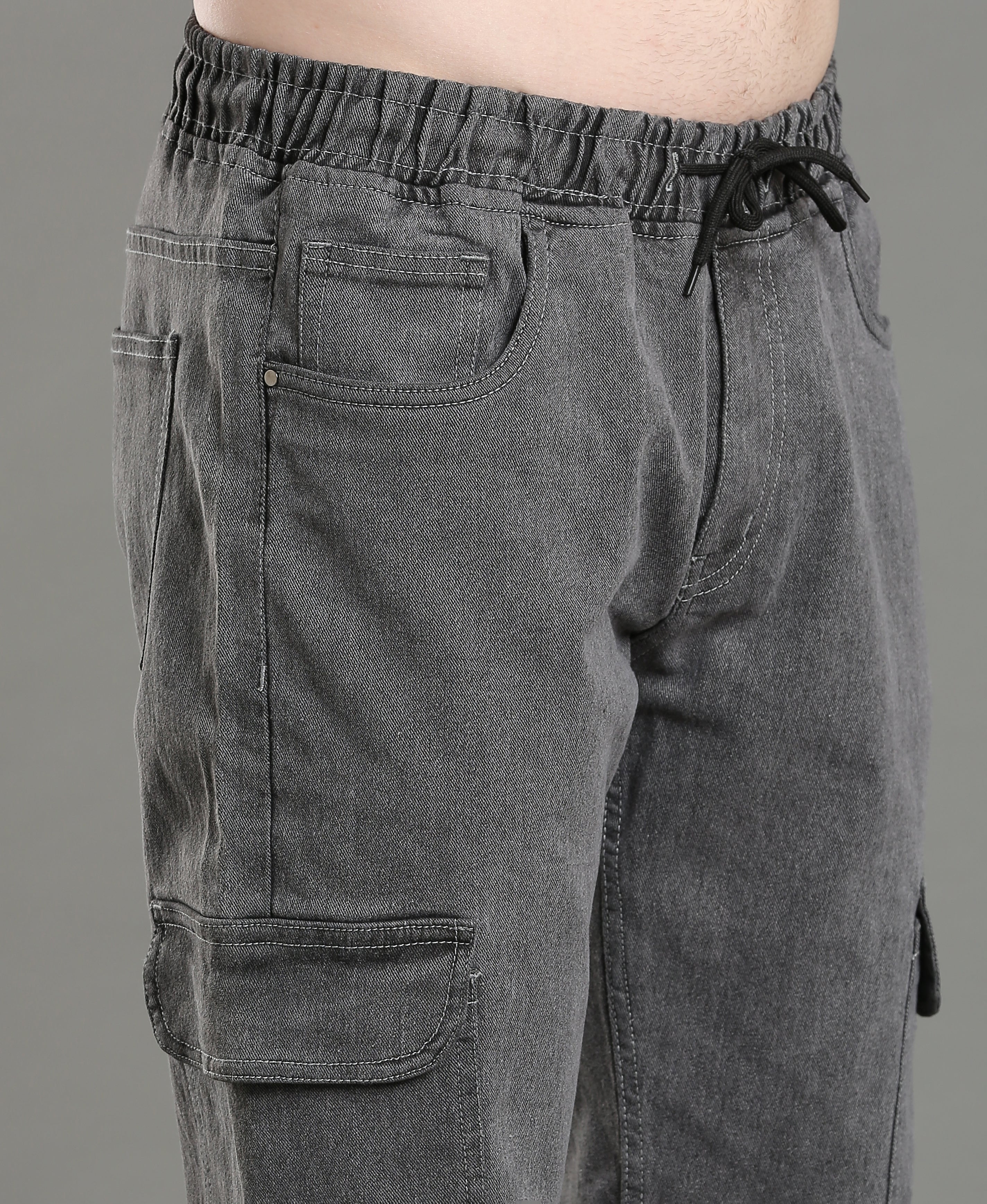 Silver Mist Denim Joggers