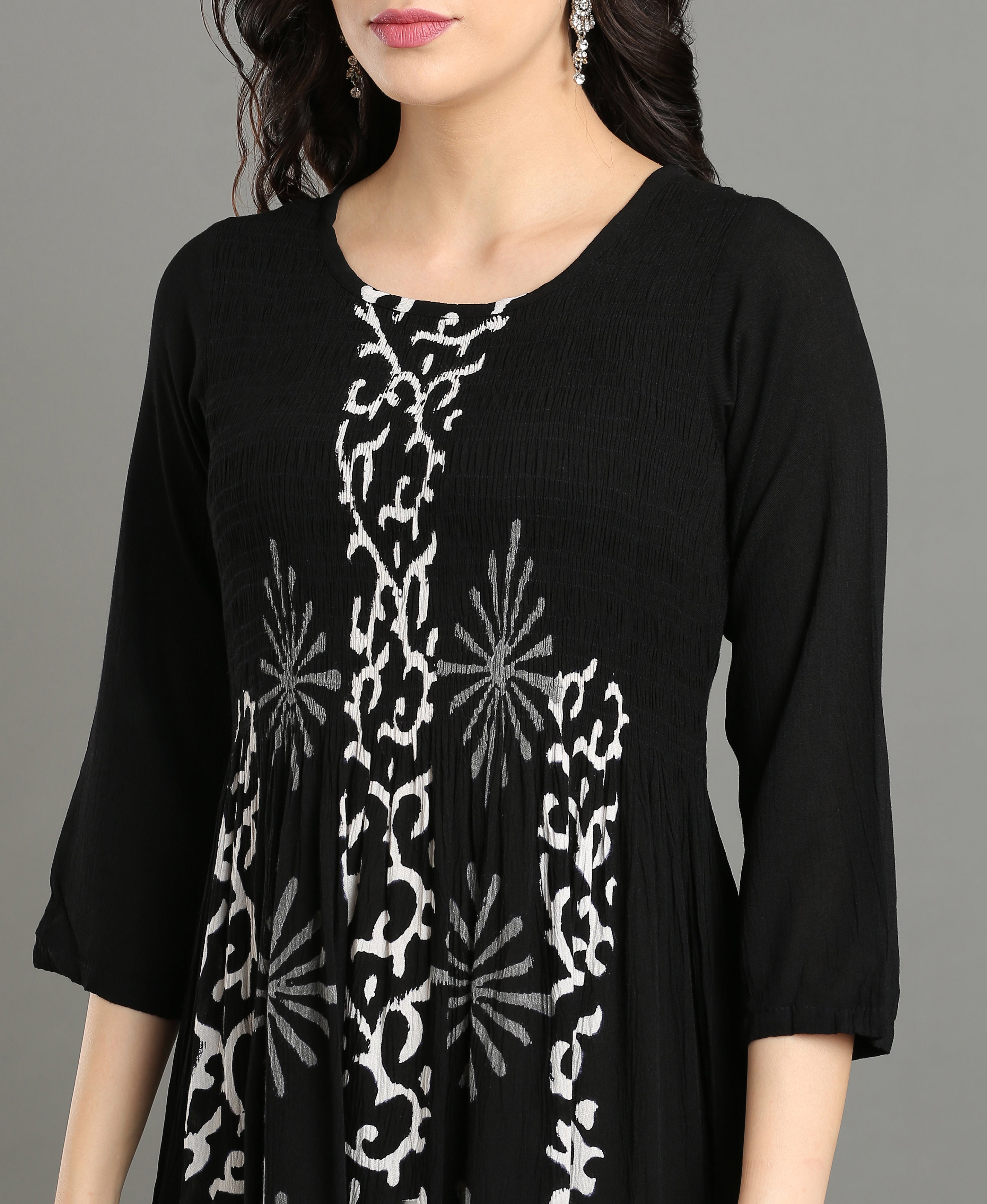 Dusty Bloom Rayon Flared Dress