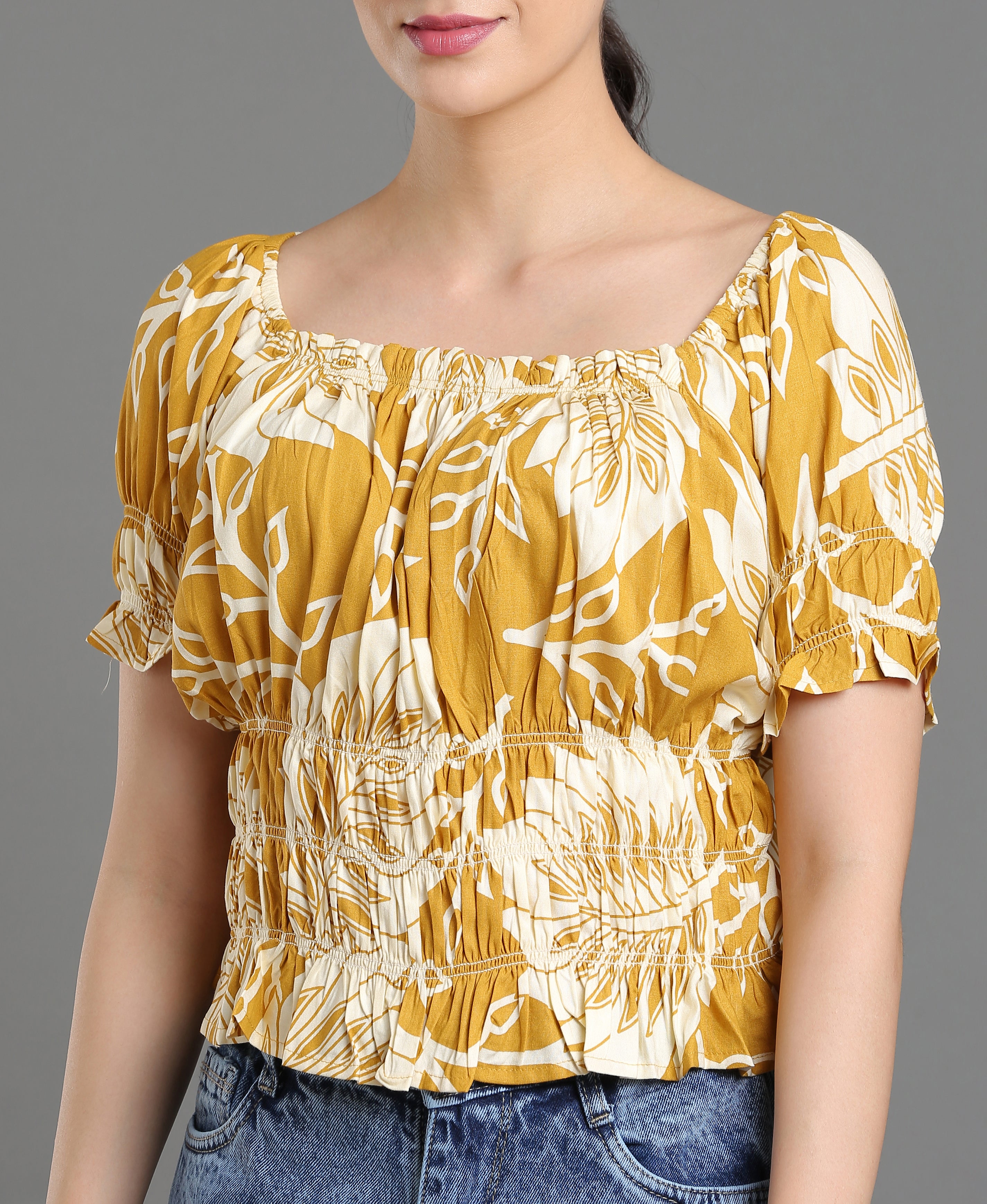 Sun Bloom Viscose Crop Top