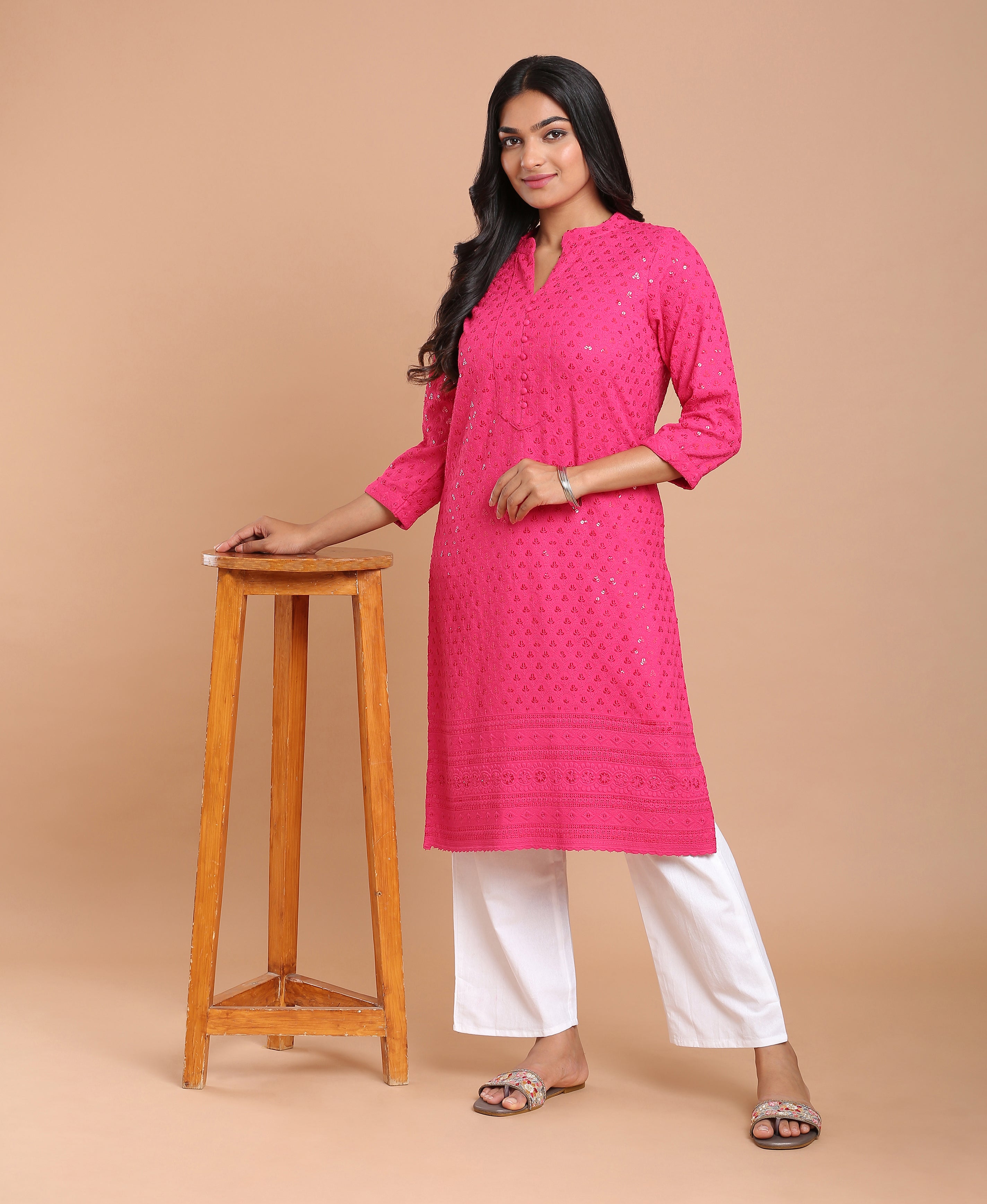Magenta Grace Rayon Kurti