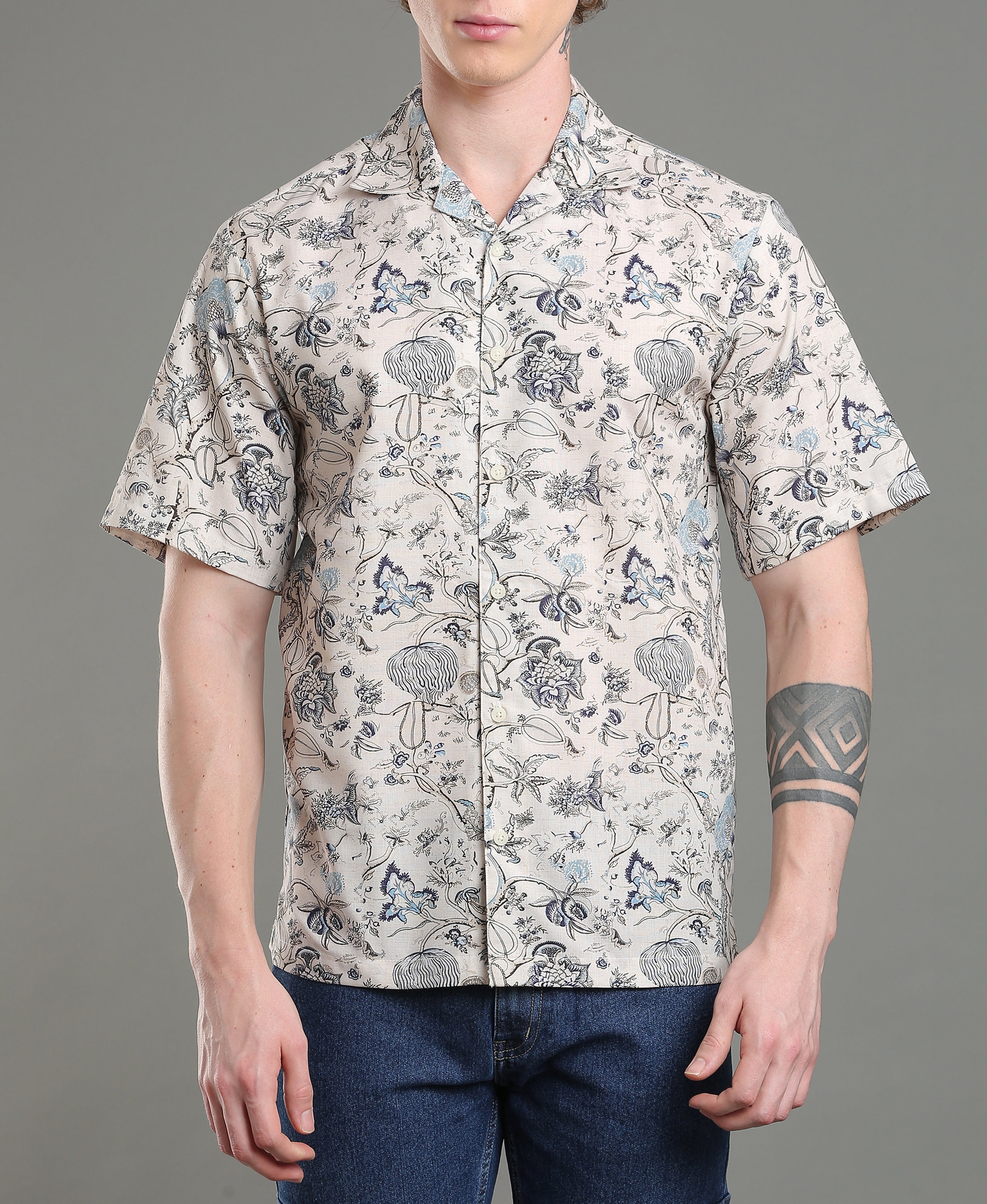 Coastal Breeze Linen Cuban Shirt