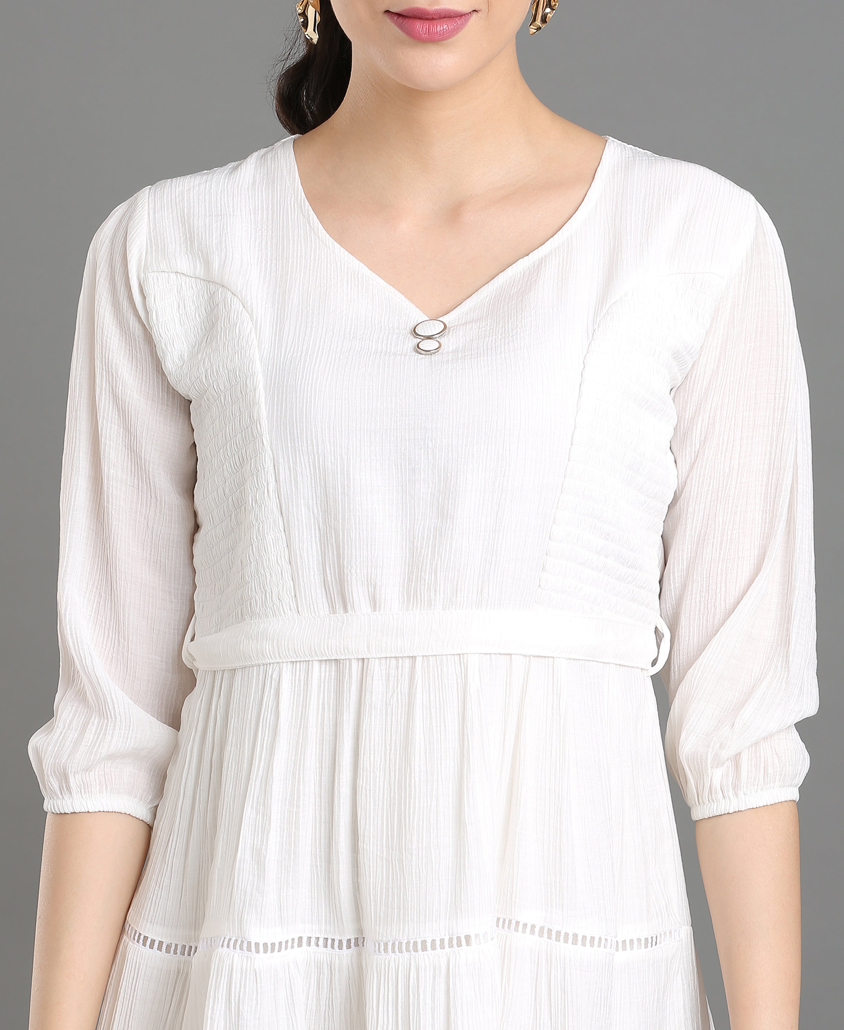 Ivory Flare Sweetheart Dress