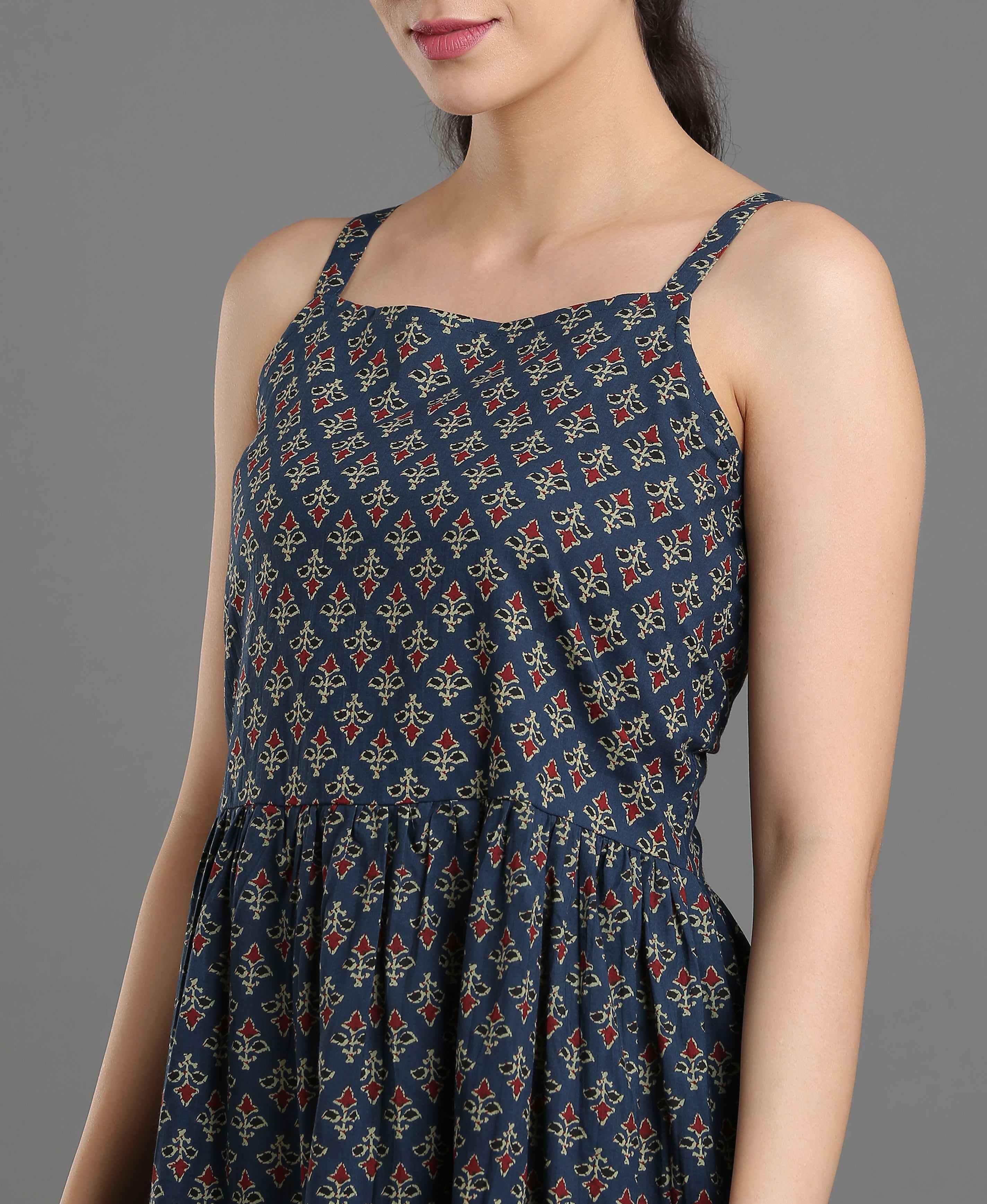 Midnight Cotton Spaghetti Dress