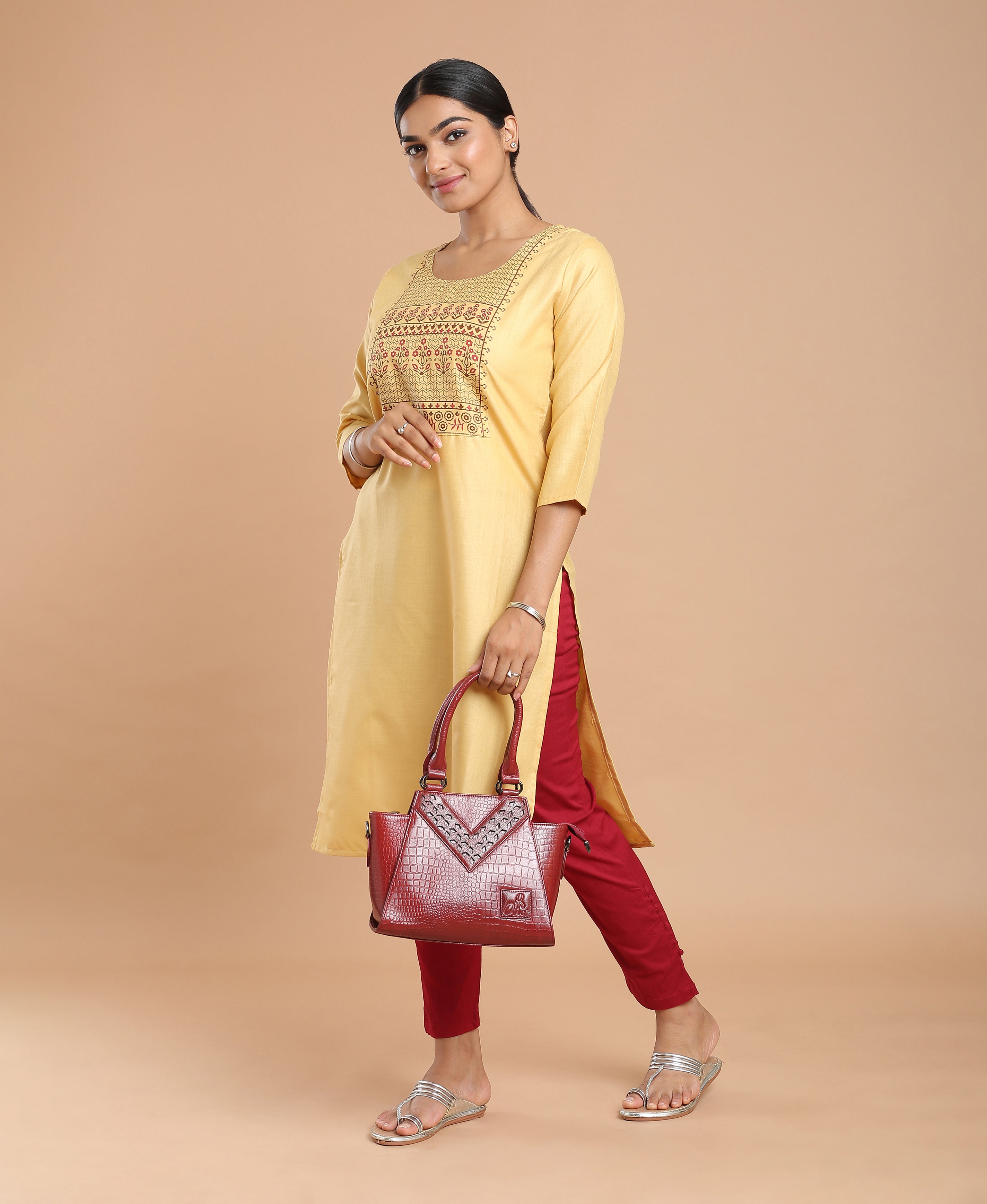 Lemon Glow Poly Cotton Kurti
