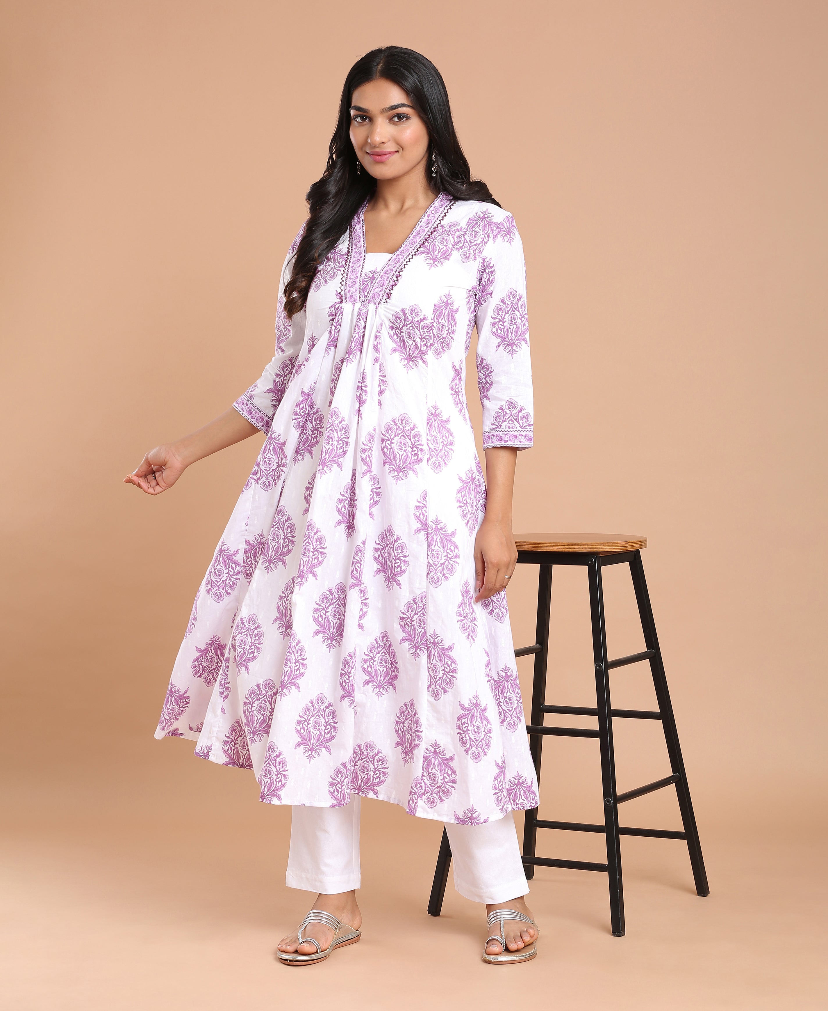 Orchid Bloom Flared Kurti