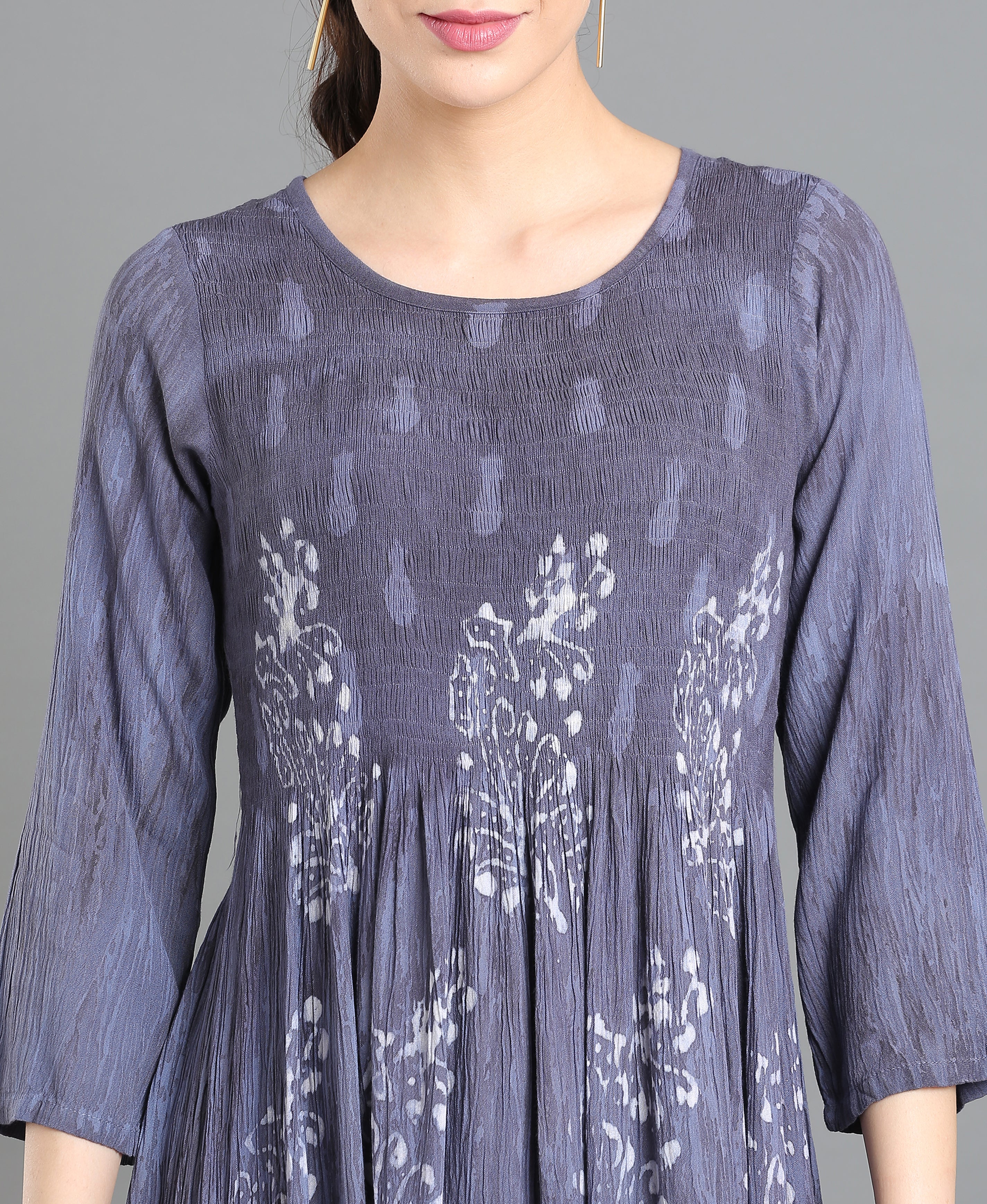 Ash Bloom Rayon Flared Dress