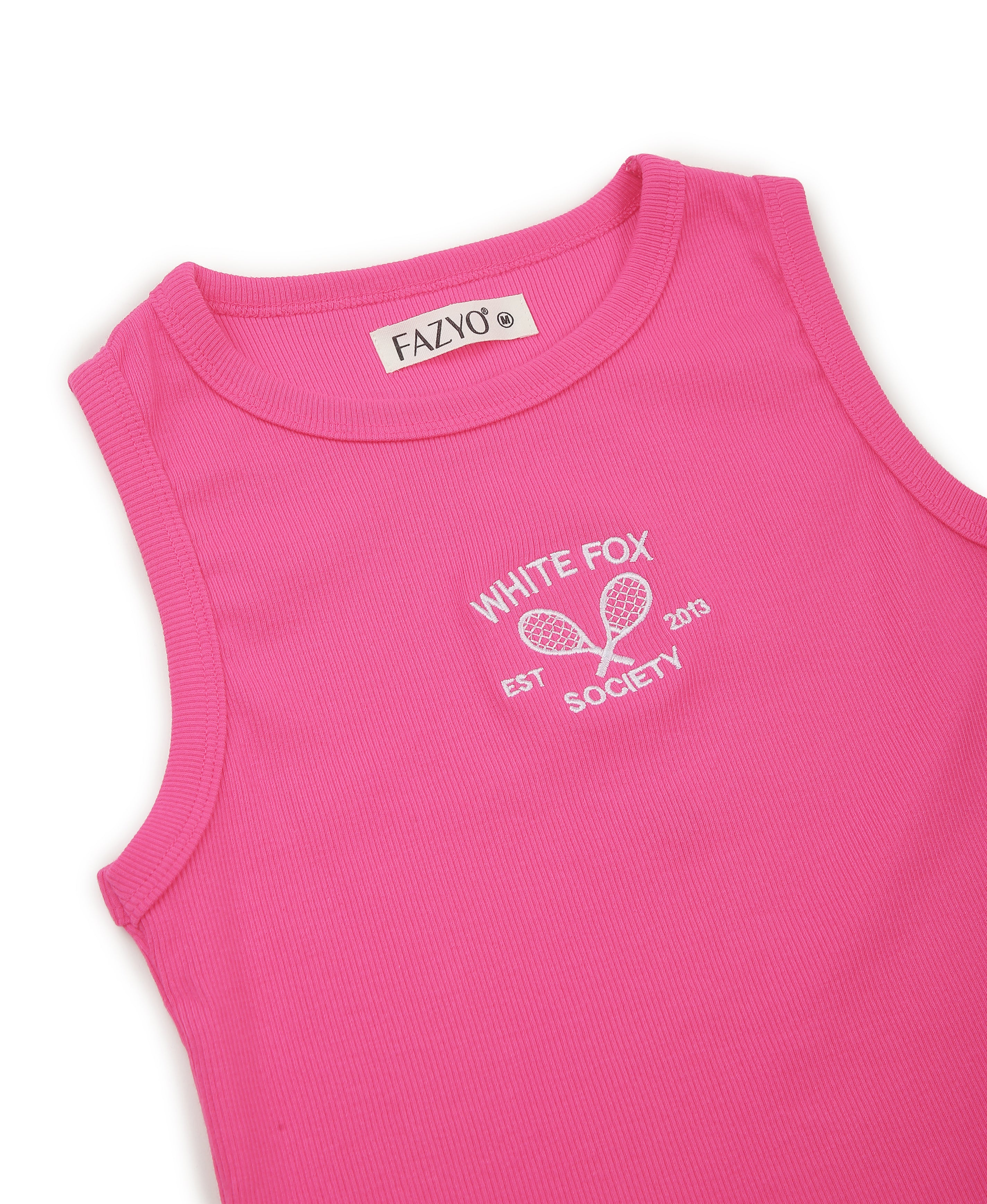 Magenta Bloom Embroidered Crop Top