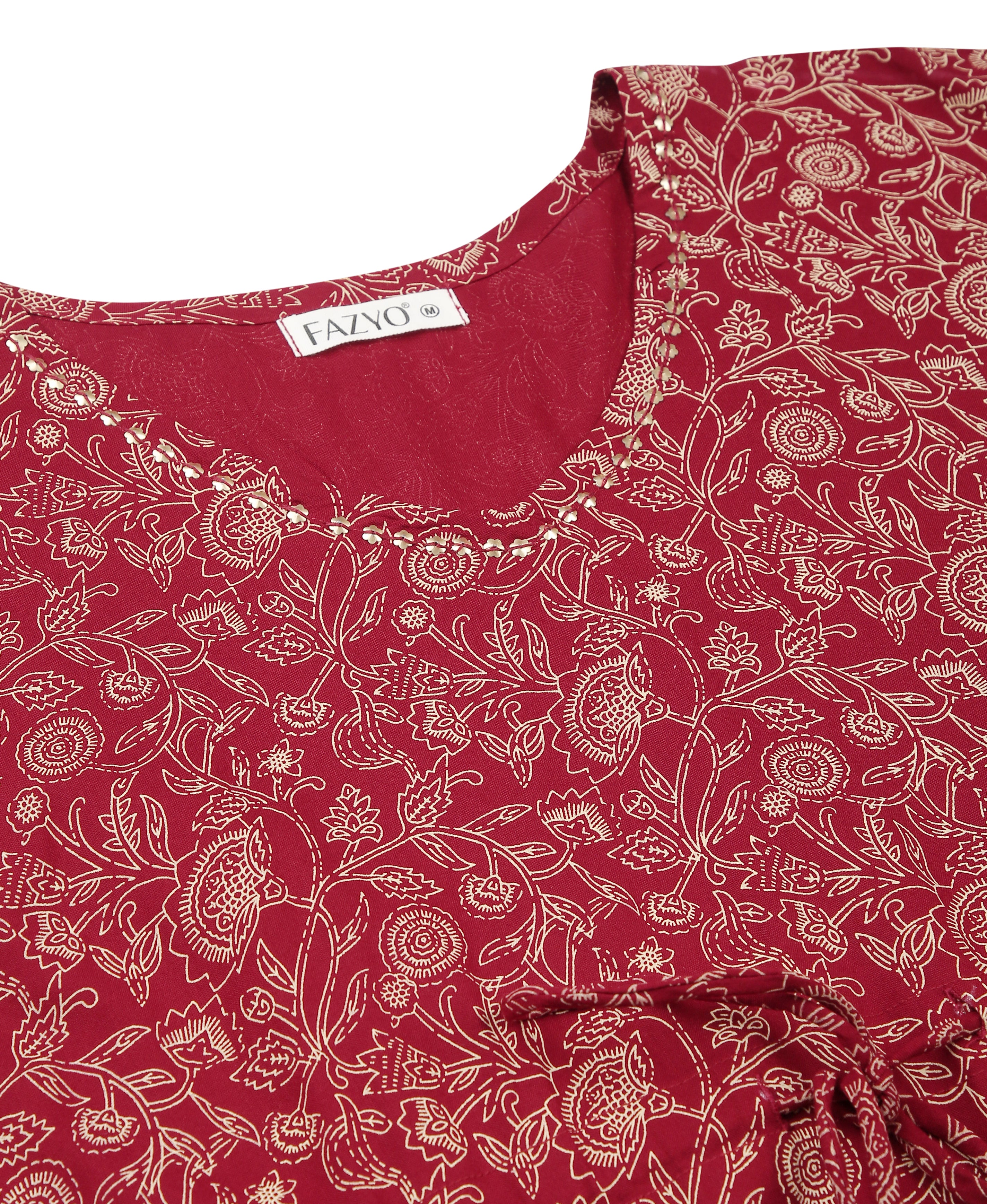 Scarlet Bloom Rayon Kaftan