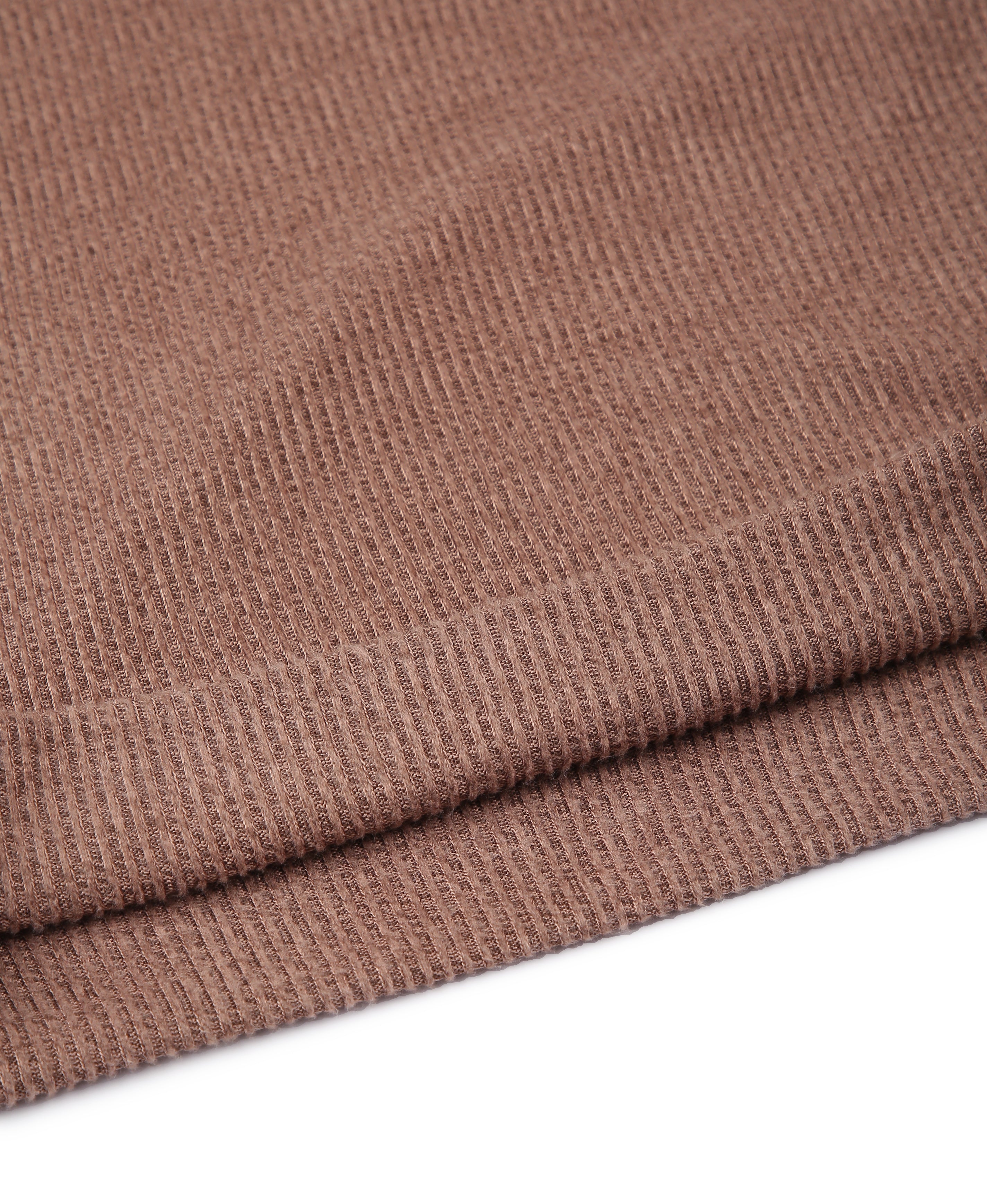 Maroon Waffle High Neck Tee