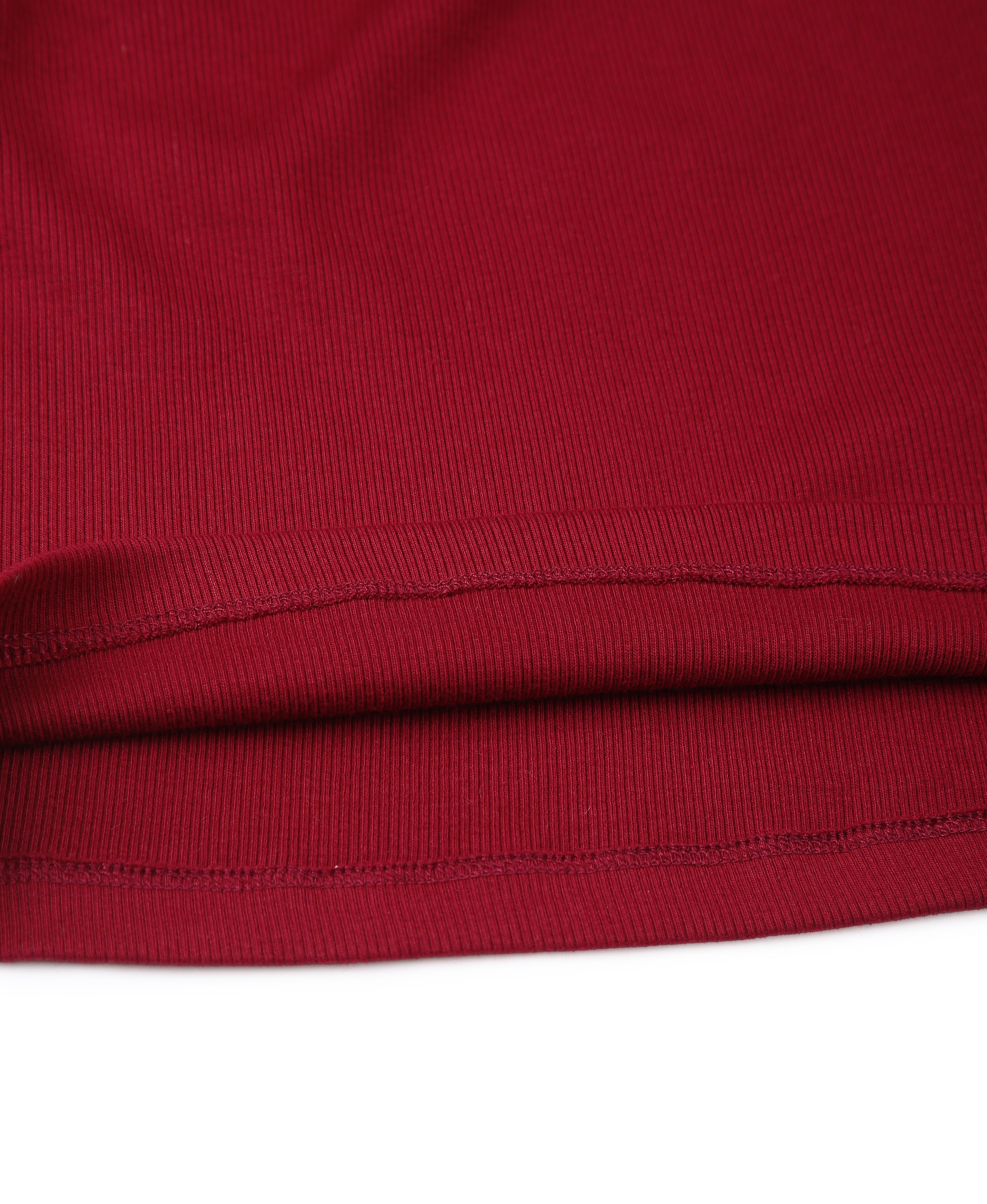 Wine Rib Knit Crop Top