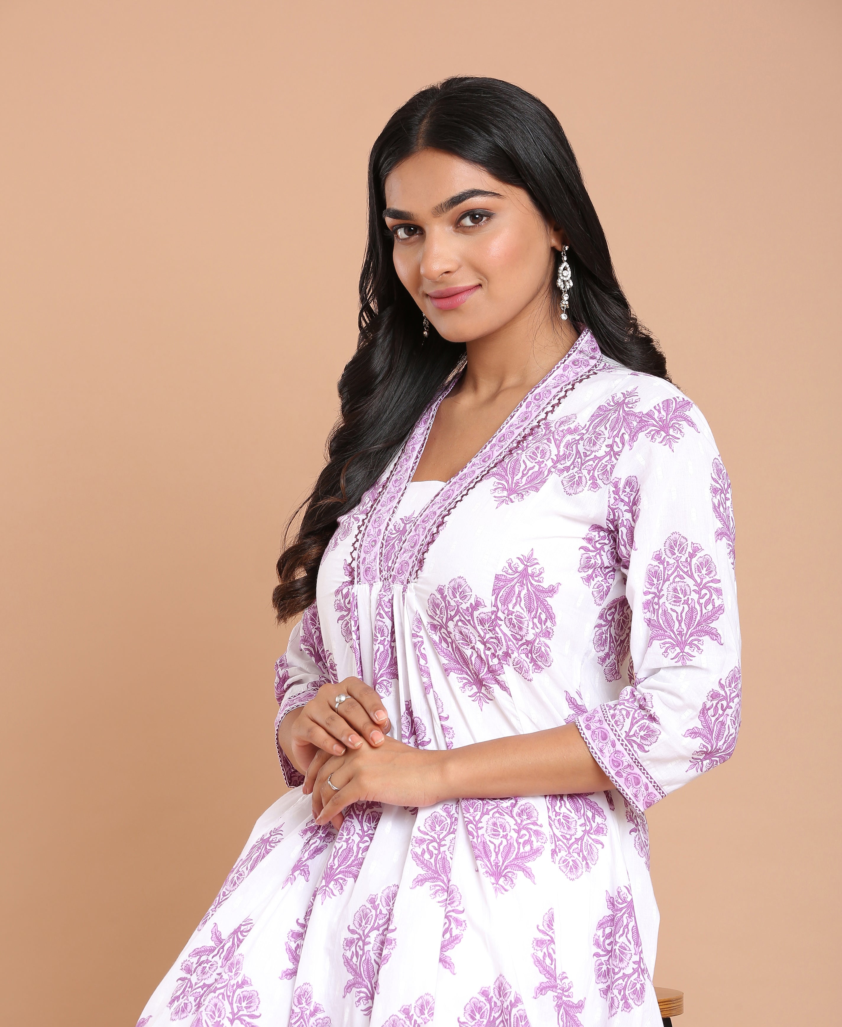 Orchid Bloom Flared Kurti