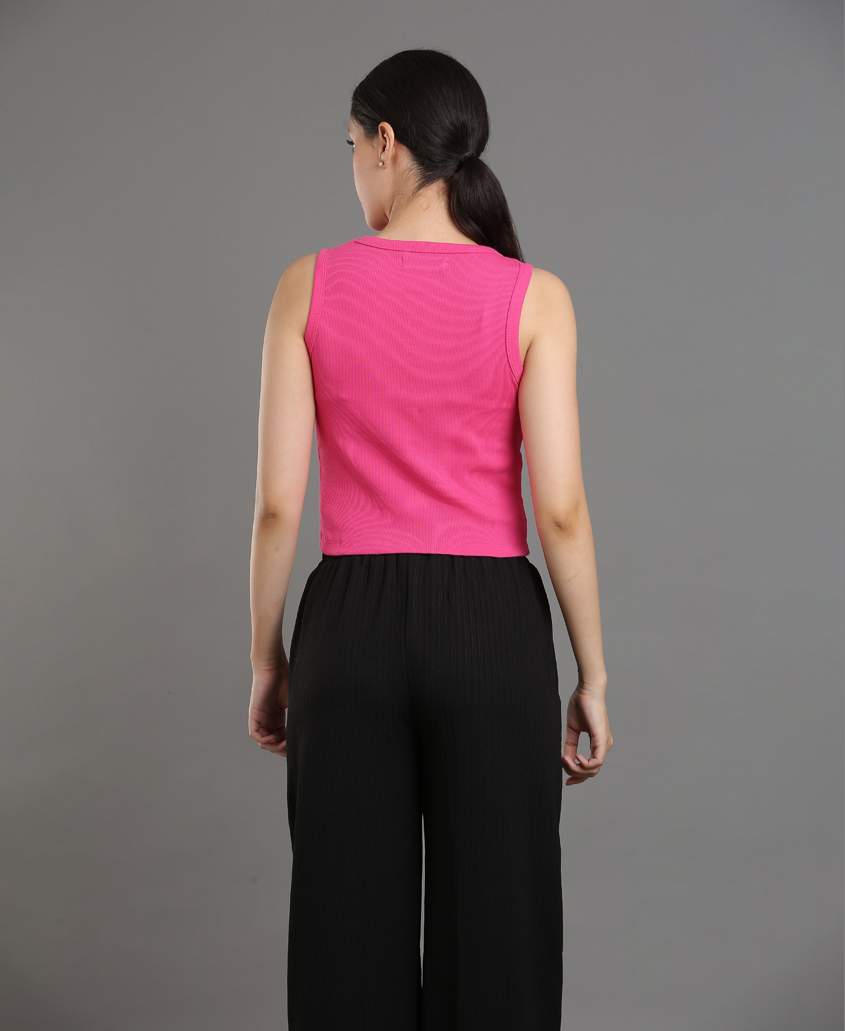 Magenta Bloom Embroidered Crop Top