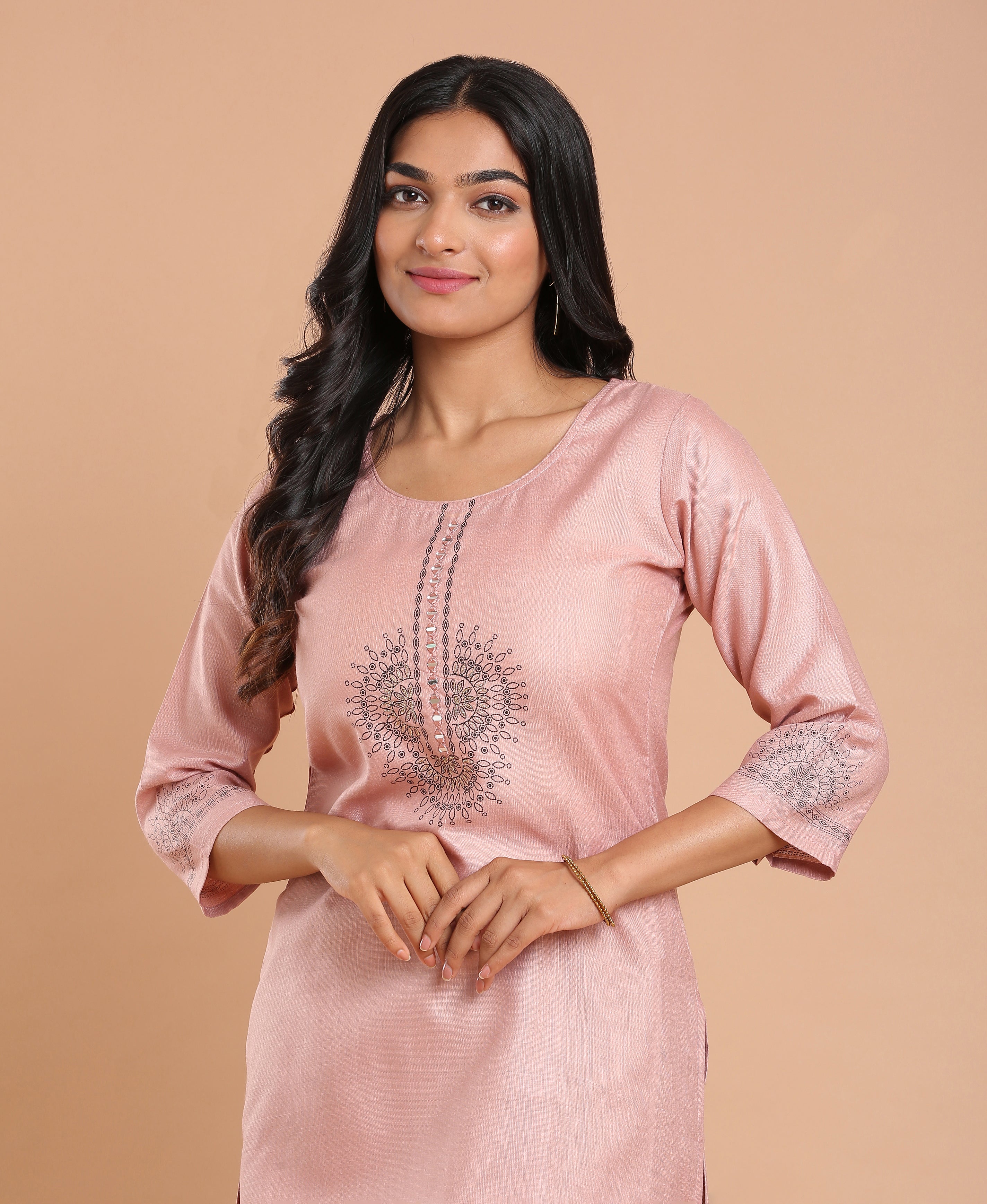 Assorted Glow Poly Cotton Kurti