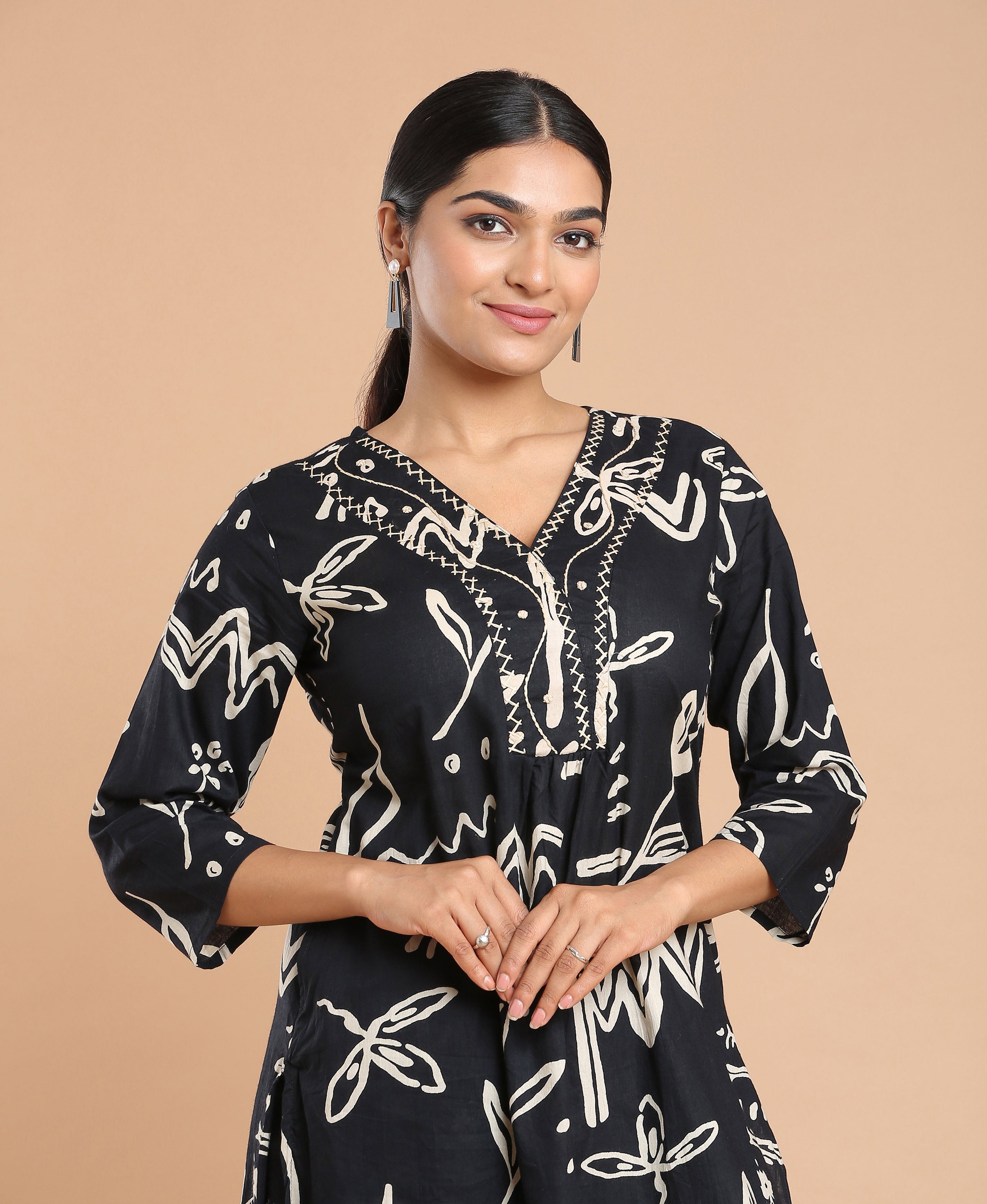 Noir Cotton Kurti Set