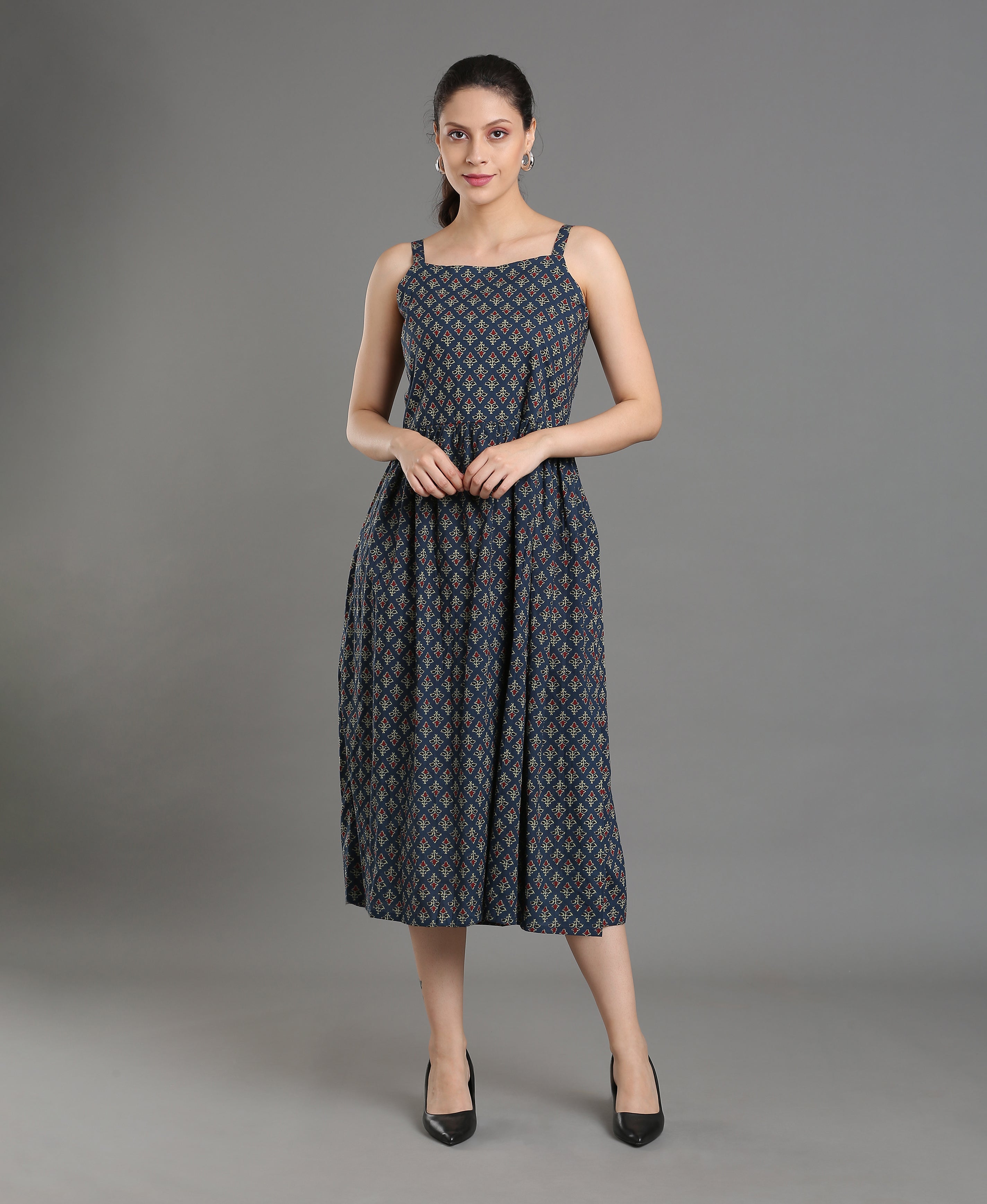 Midnight Cotton Spaghetti Dress