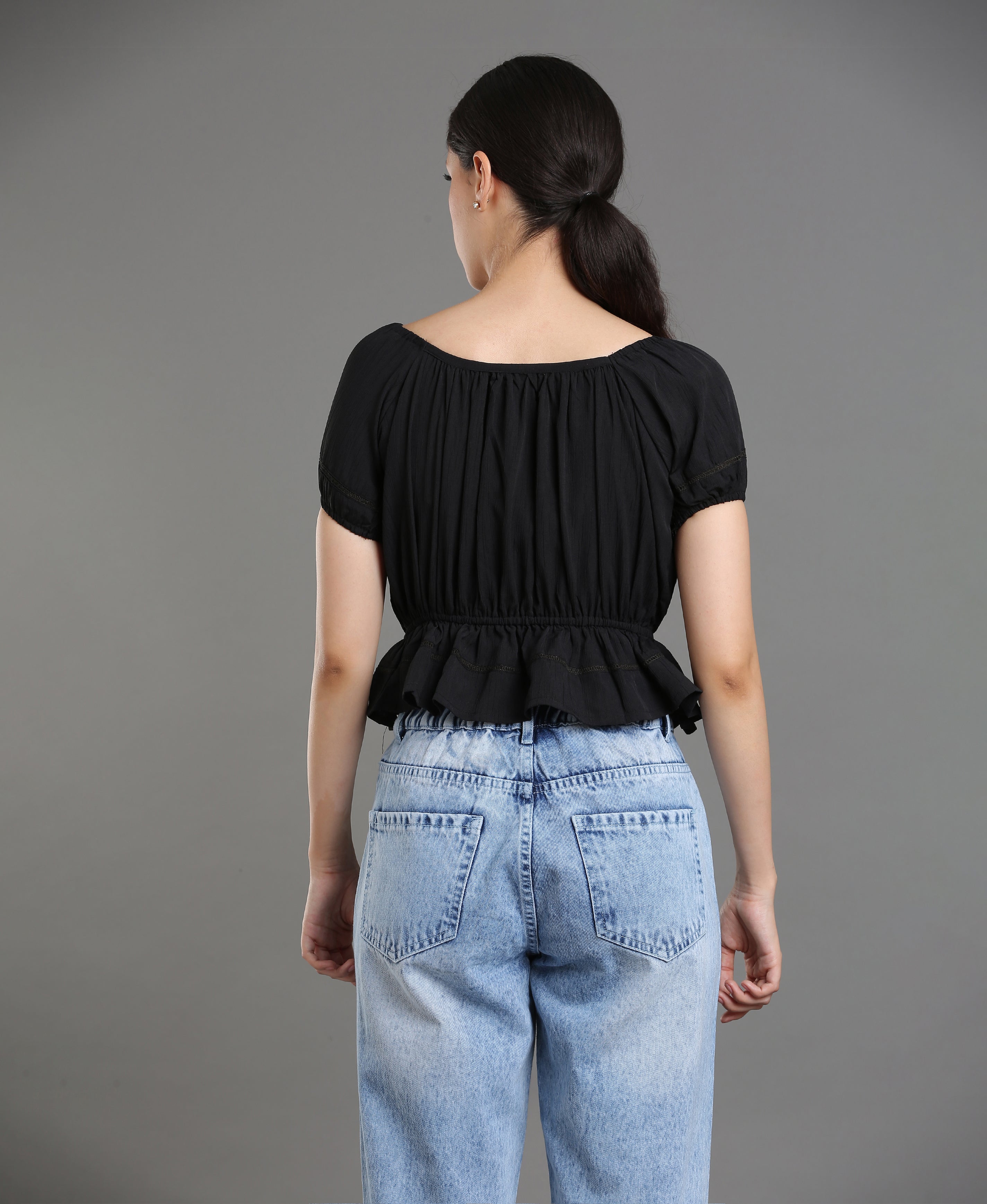 Noir Poly Crop Top
