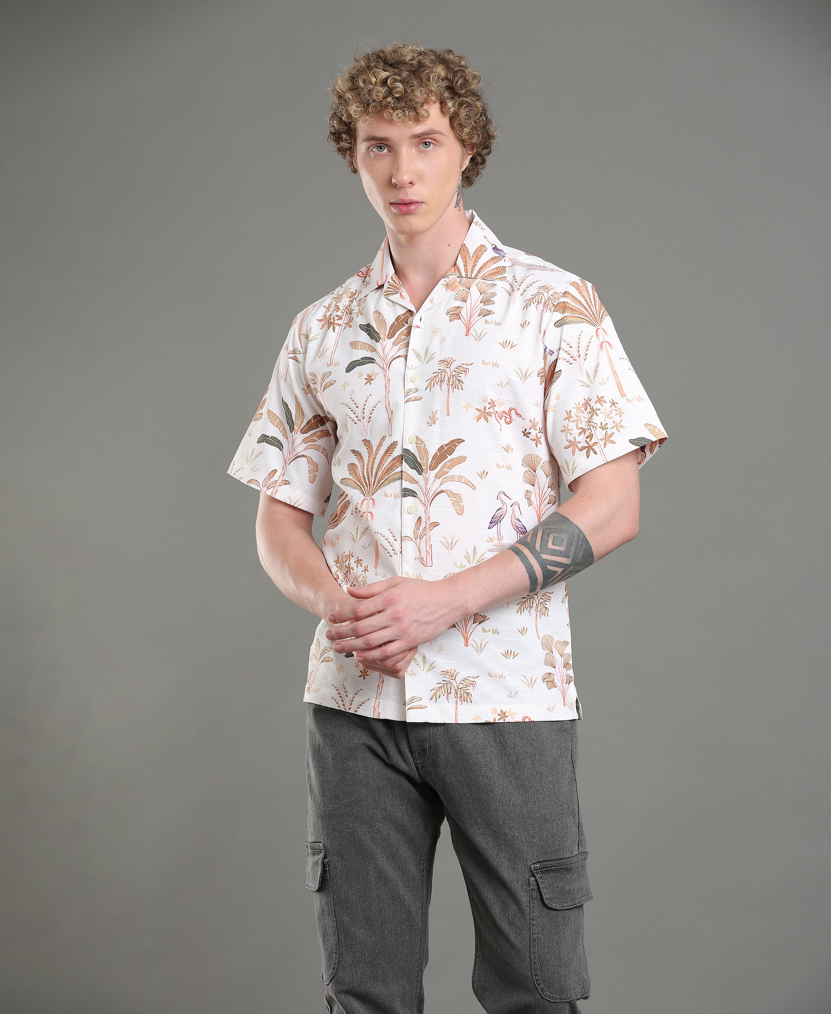 Aurora Wave Digital Print Shirt