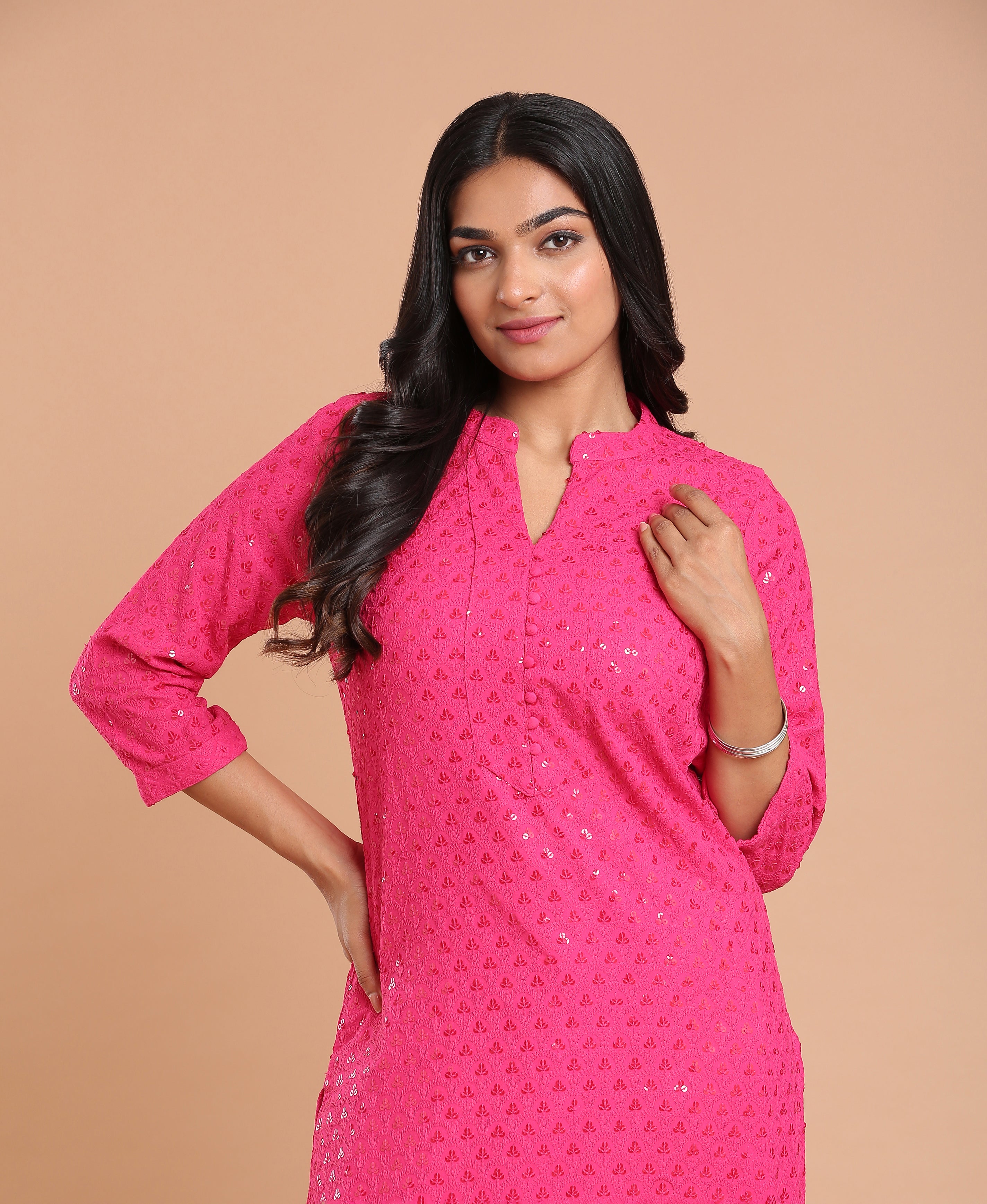 Magenta Grace Rayon Kurti