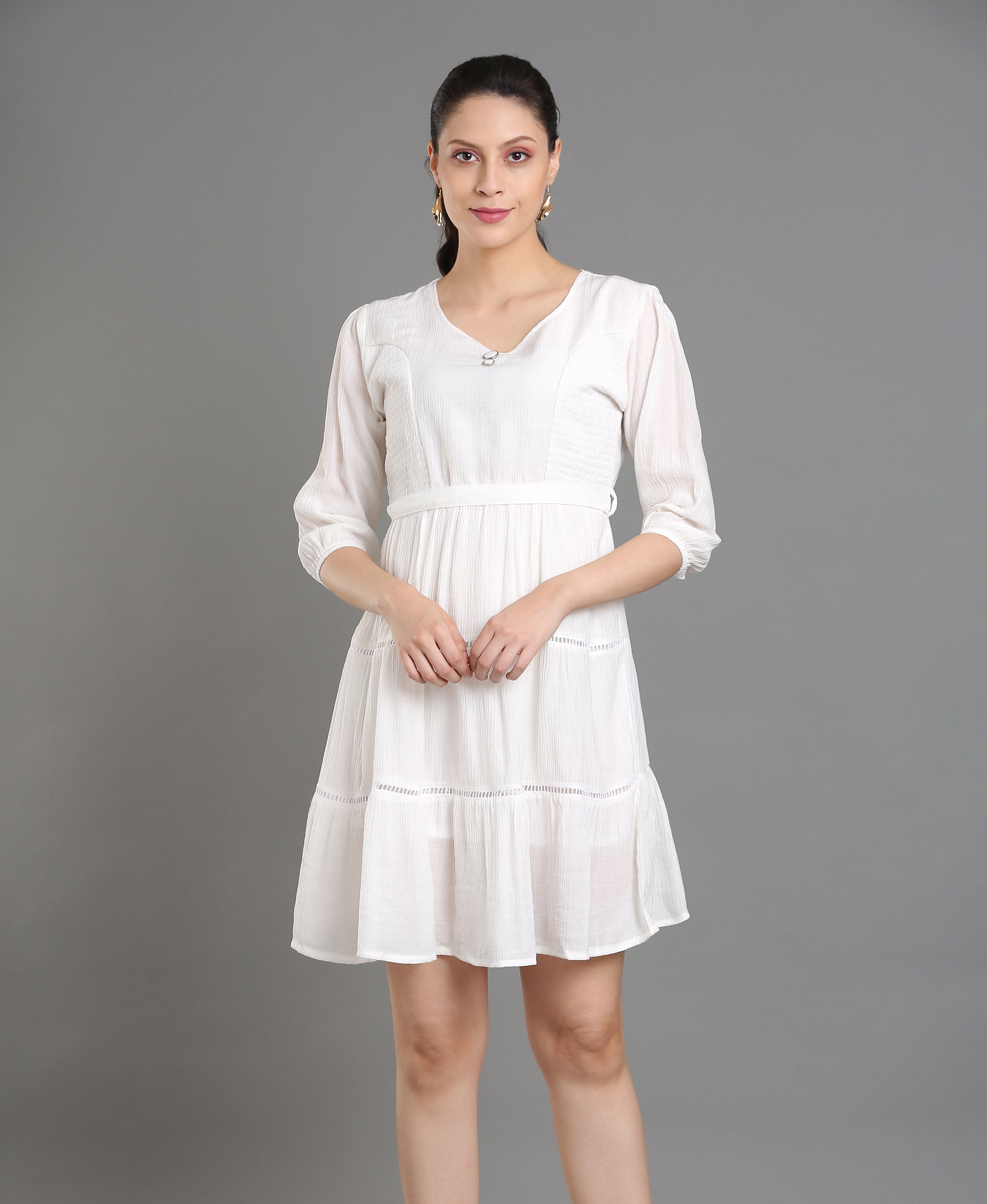 Ivory Flare Sweetheart Dress