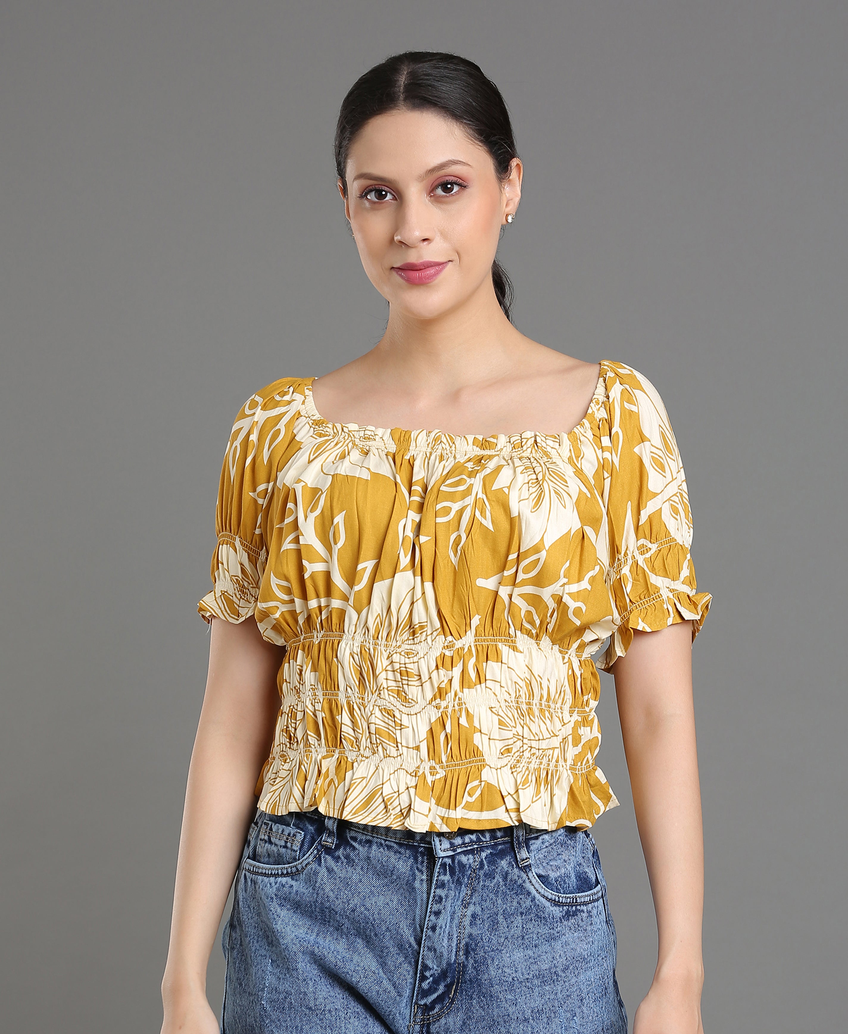 Sun Bloom Viscose Crop Top