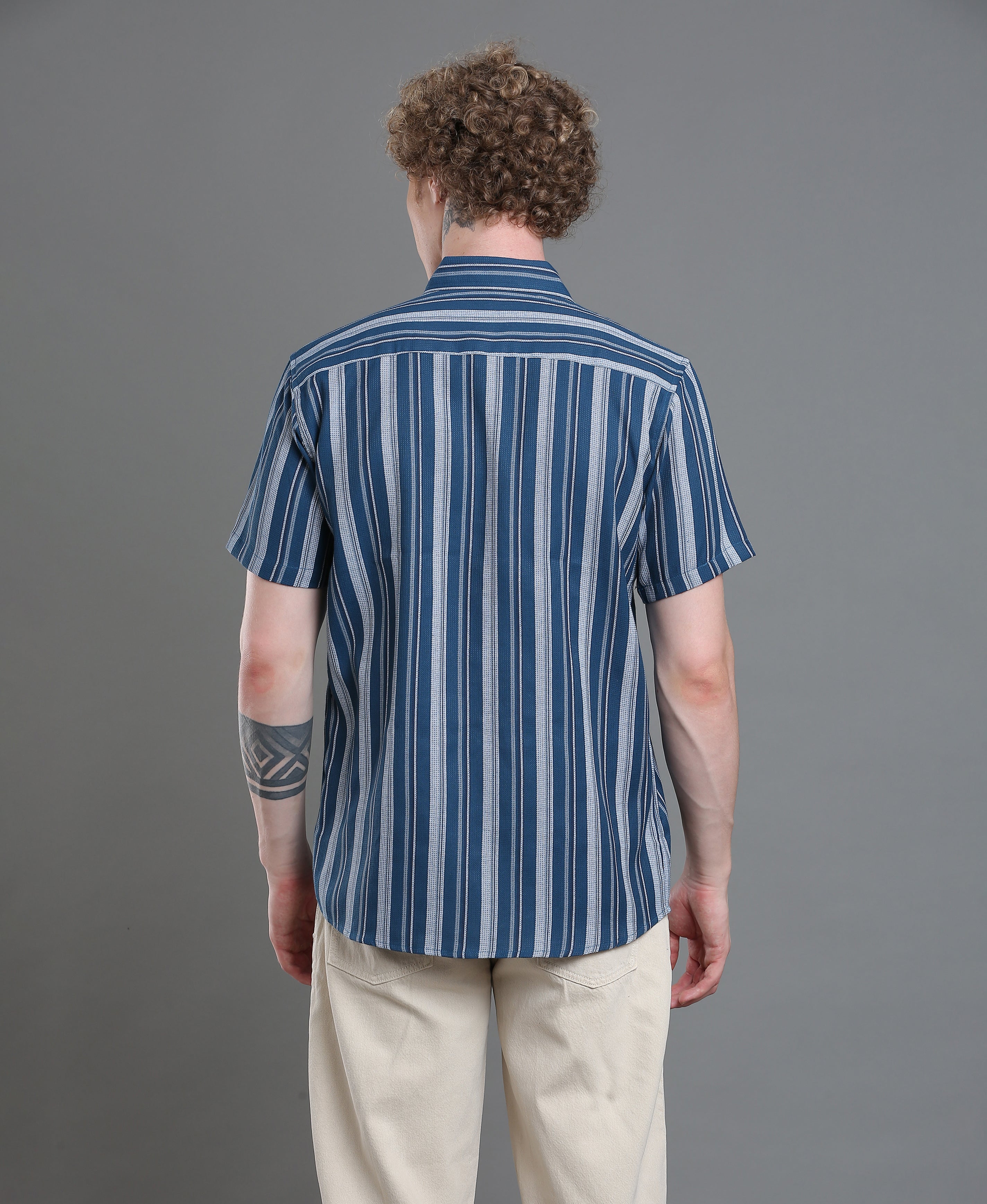 Azure Stripe Tailored Shirt