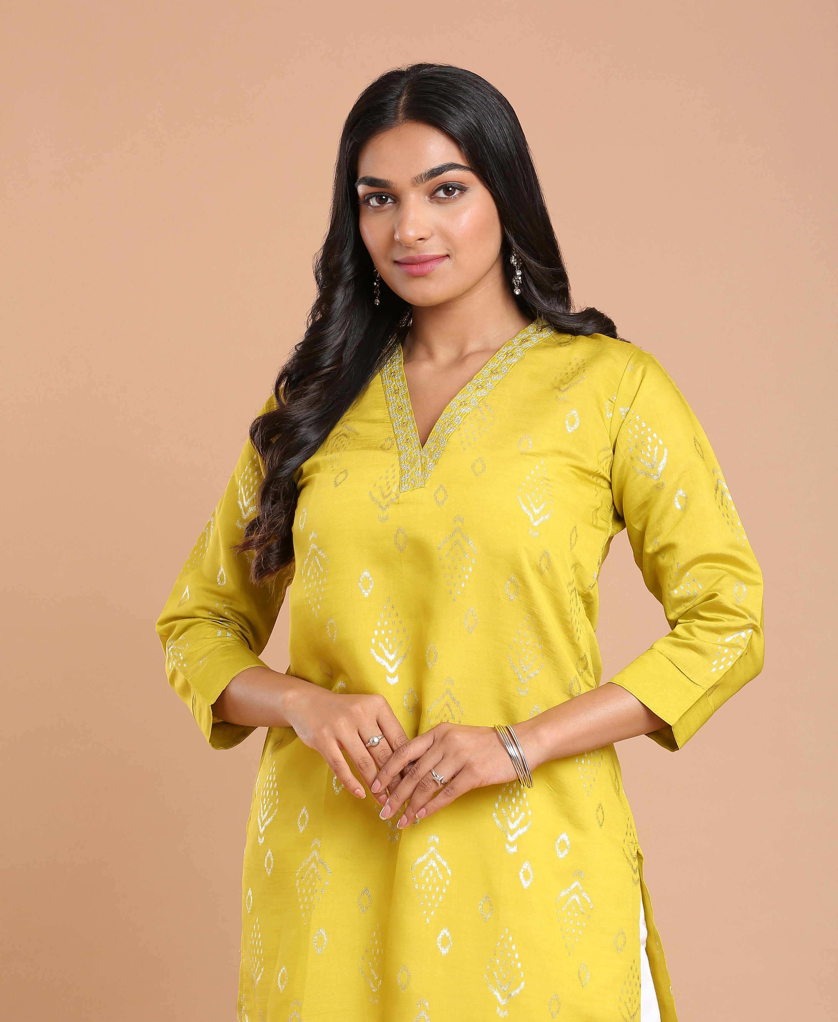 Mustard Glow Silk Kurti