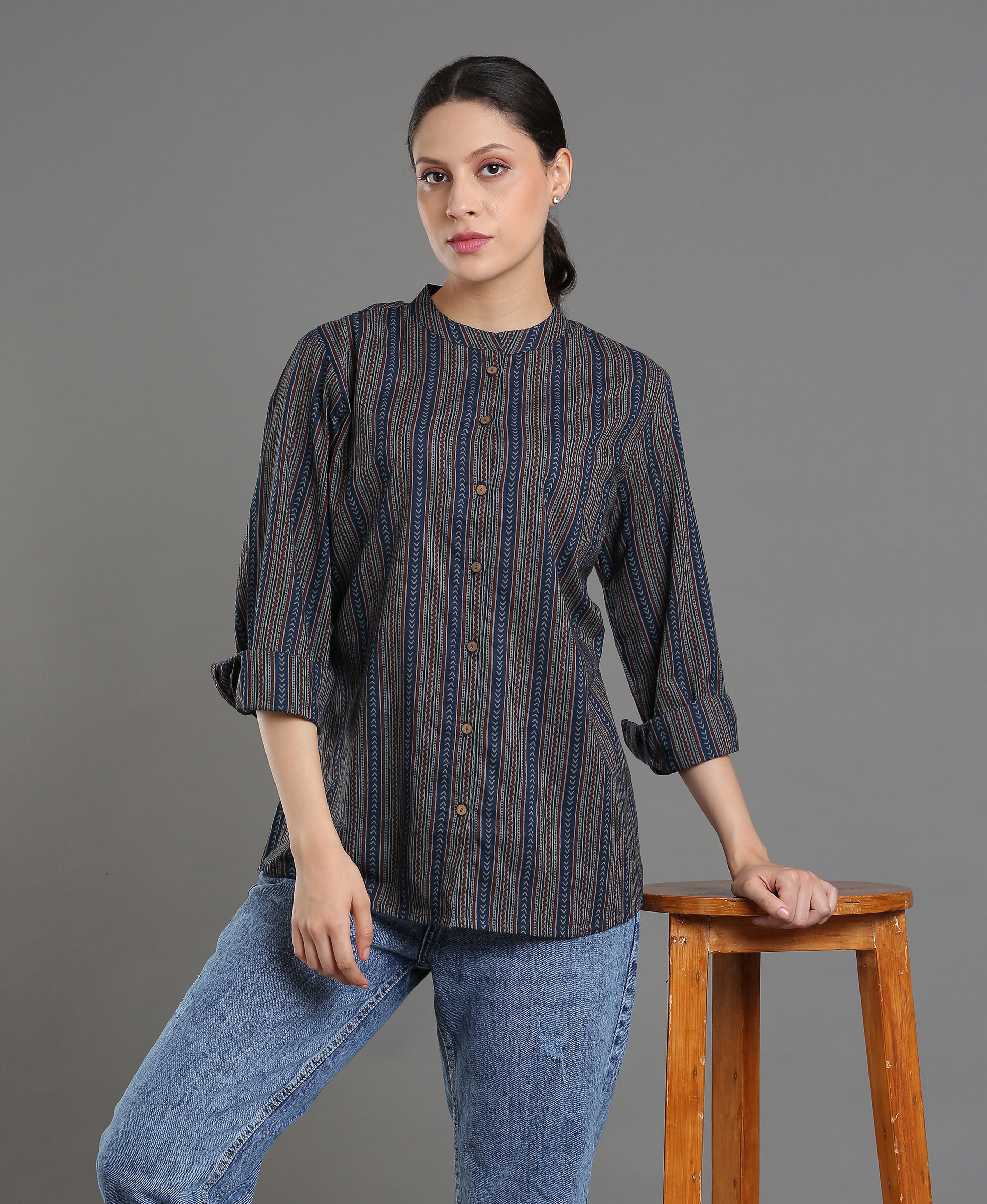 Indigo Bloom Tunic Top