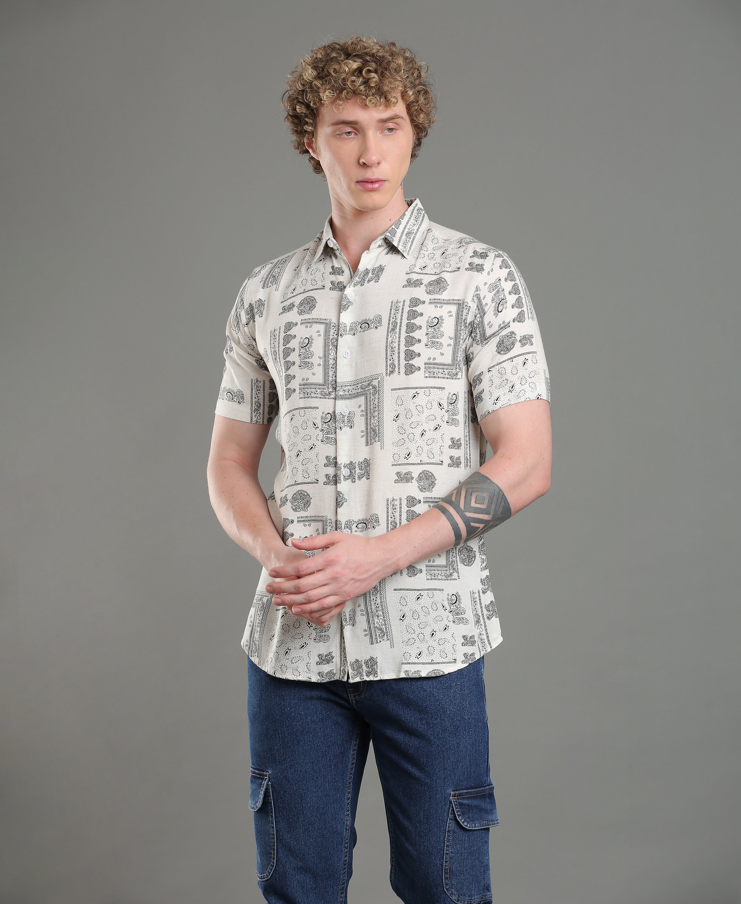 Tropical Weave Slim Shirt