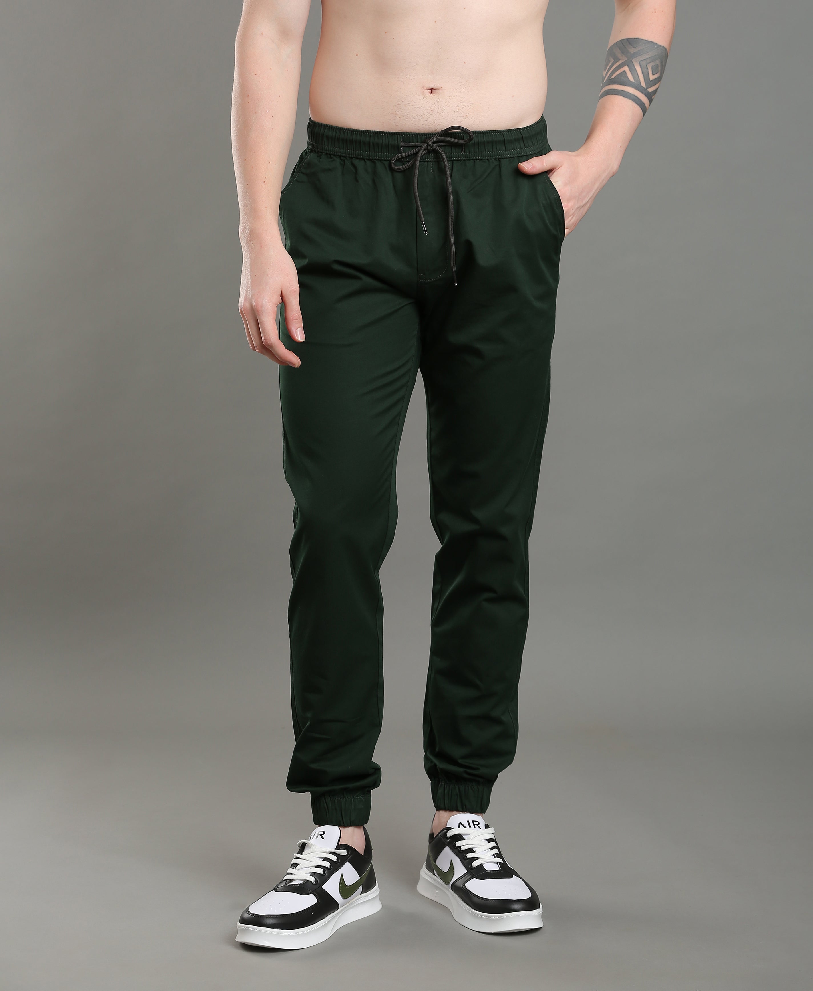 Olive Luxe Satin Joggers