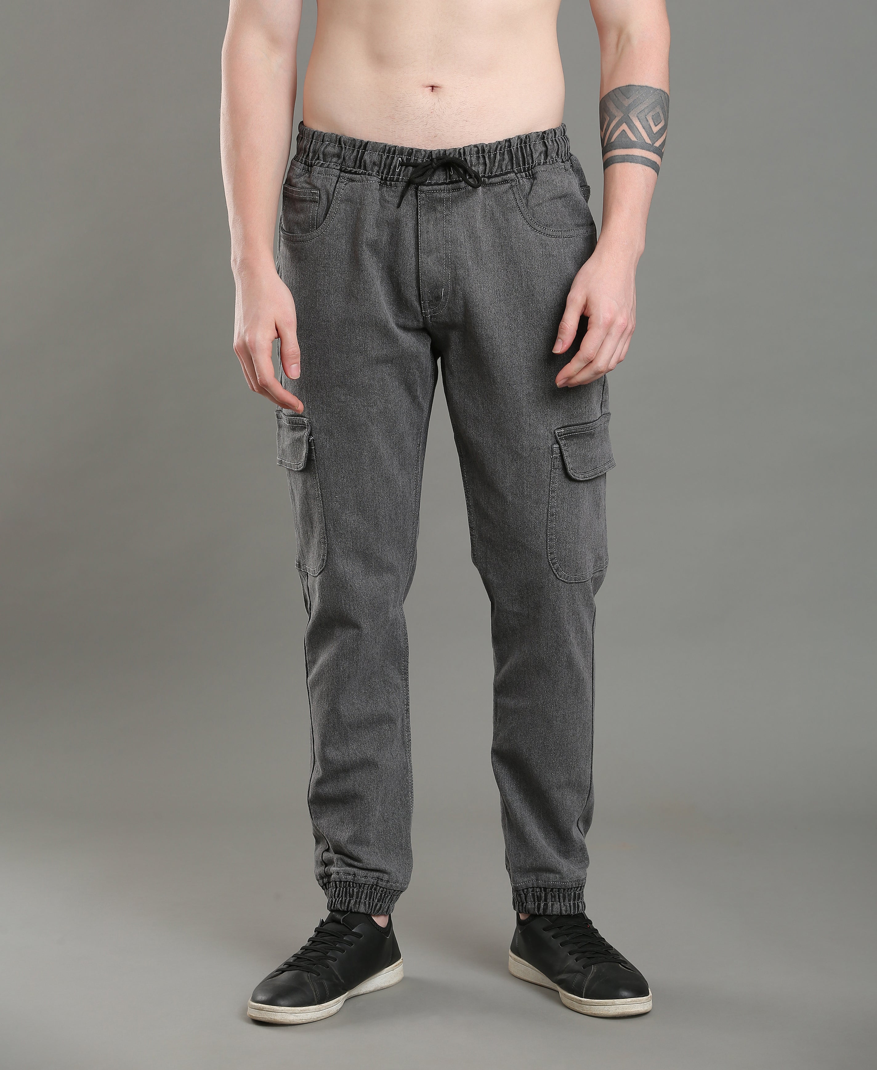 Silver Mist Denim Joggers