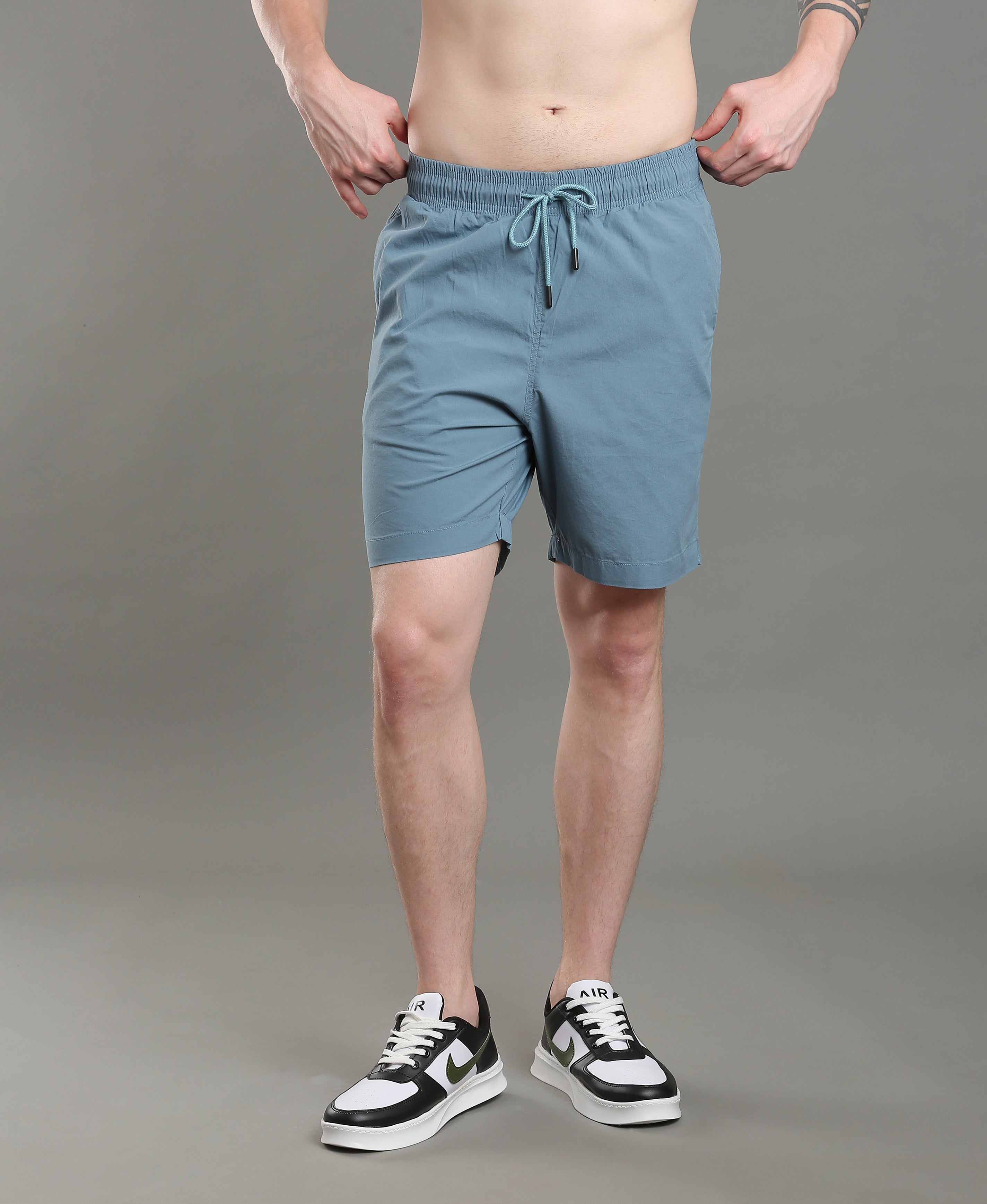 Teal Tide Cotton Shorts