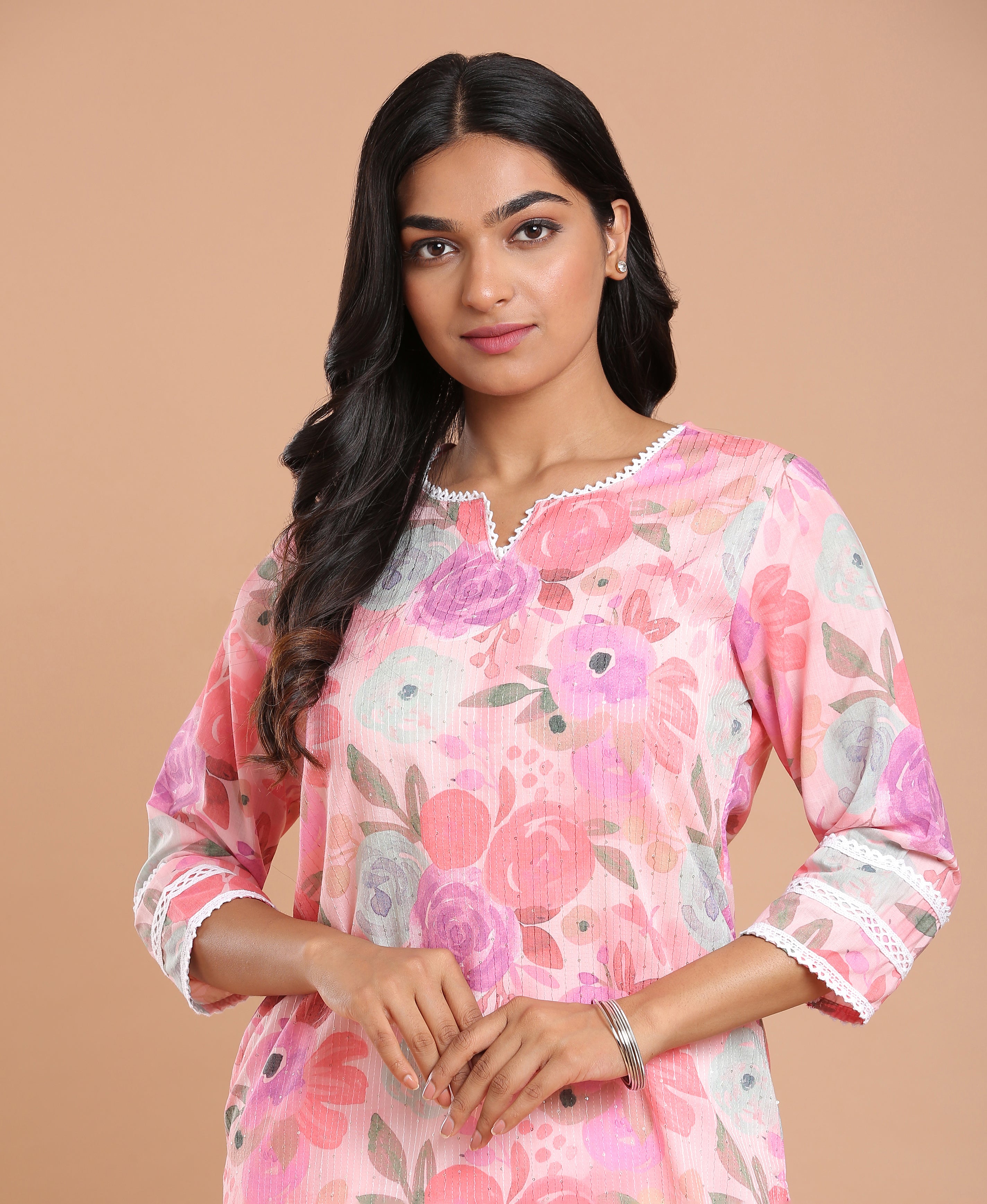 Multi Digital Bloom Rayon Kurti