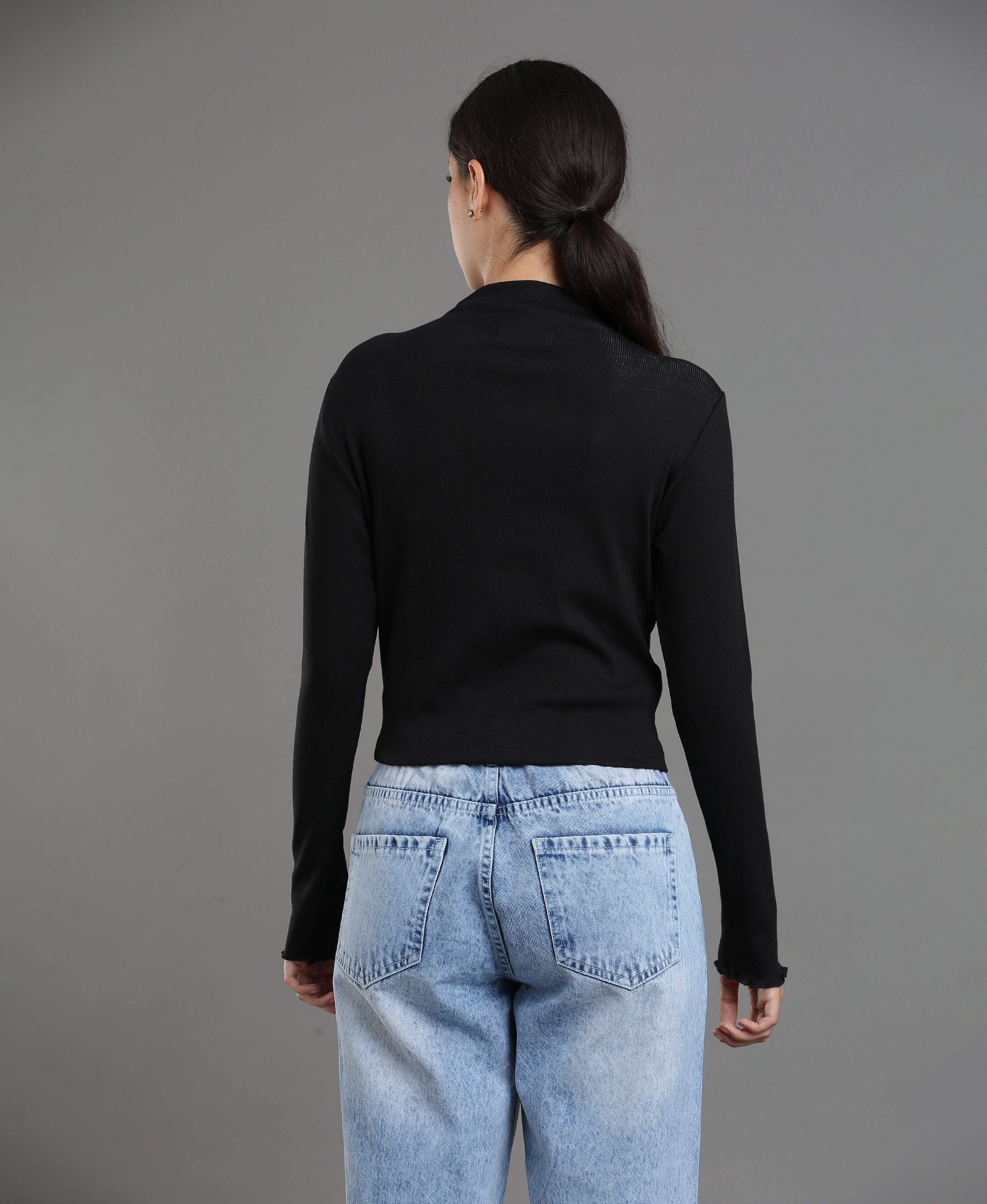 Noir Rib Knit Crop Top