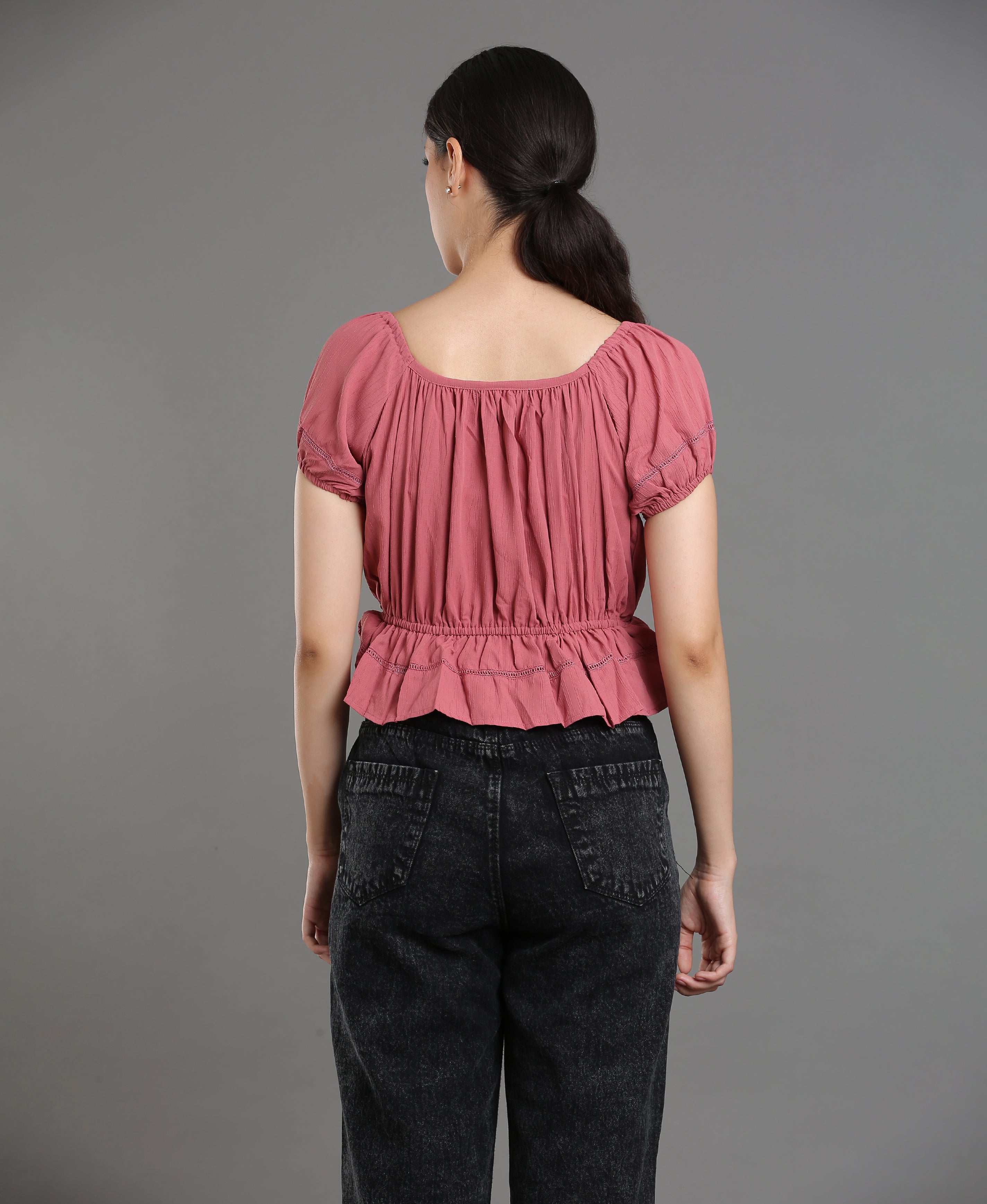 Cocoa Poly Crop Top